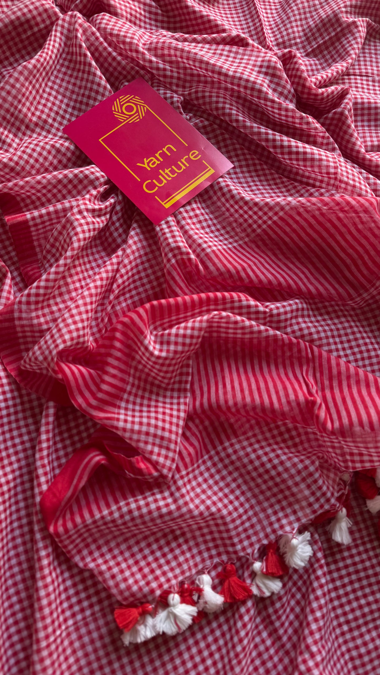 Red and white mul, micro checks - YCBCMCNO03