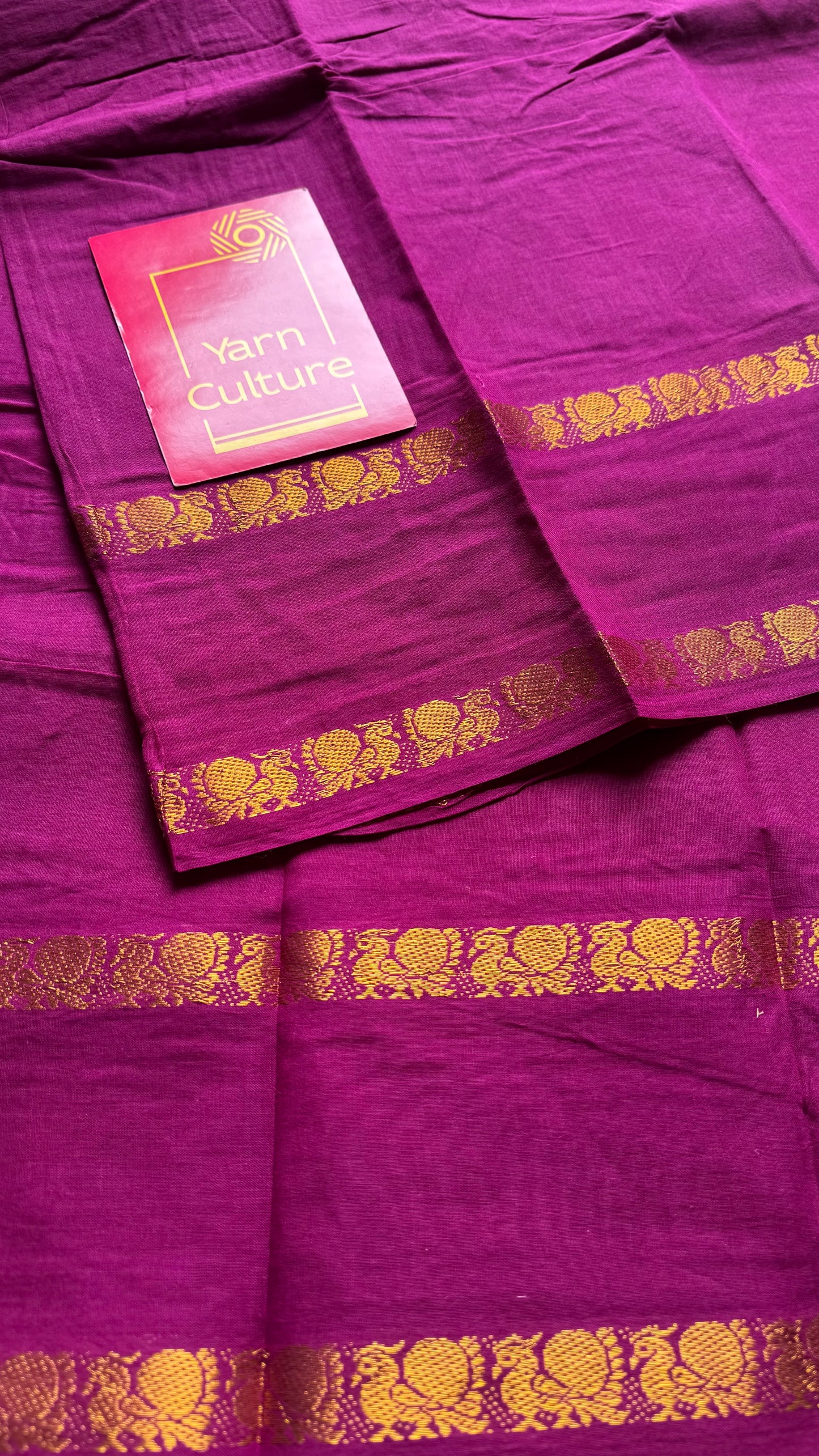 Purple pink (vadamalli) rettaipettu peacock double border - madurai kattuchayam - YCCOTNSEMS26