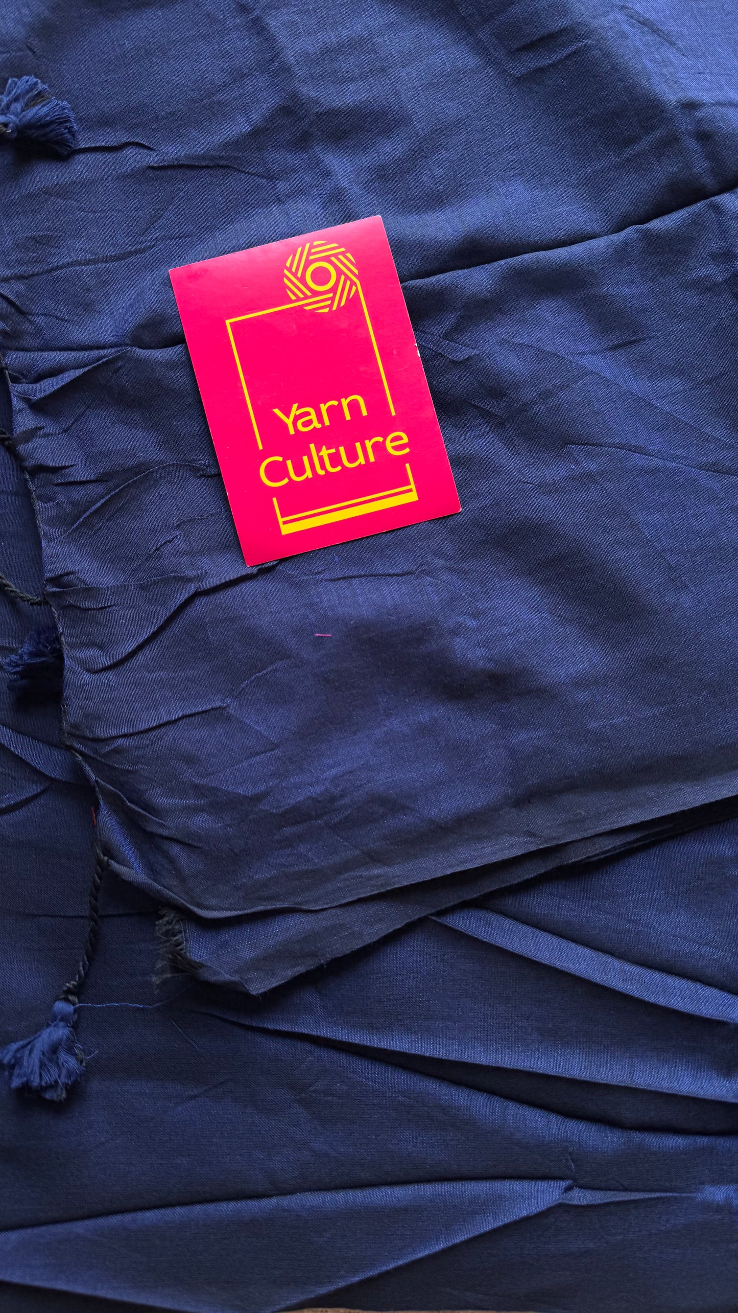 Dark blue soft cotton saree  - YCBCKCAP25