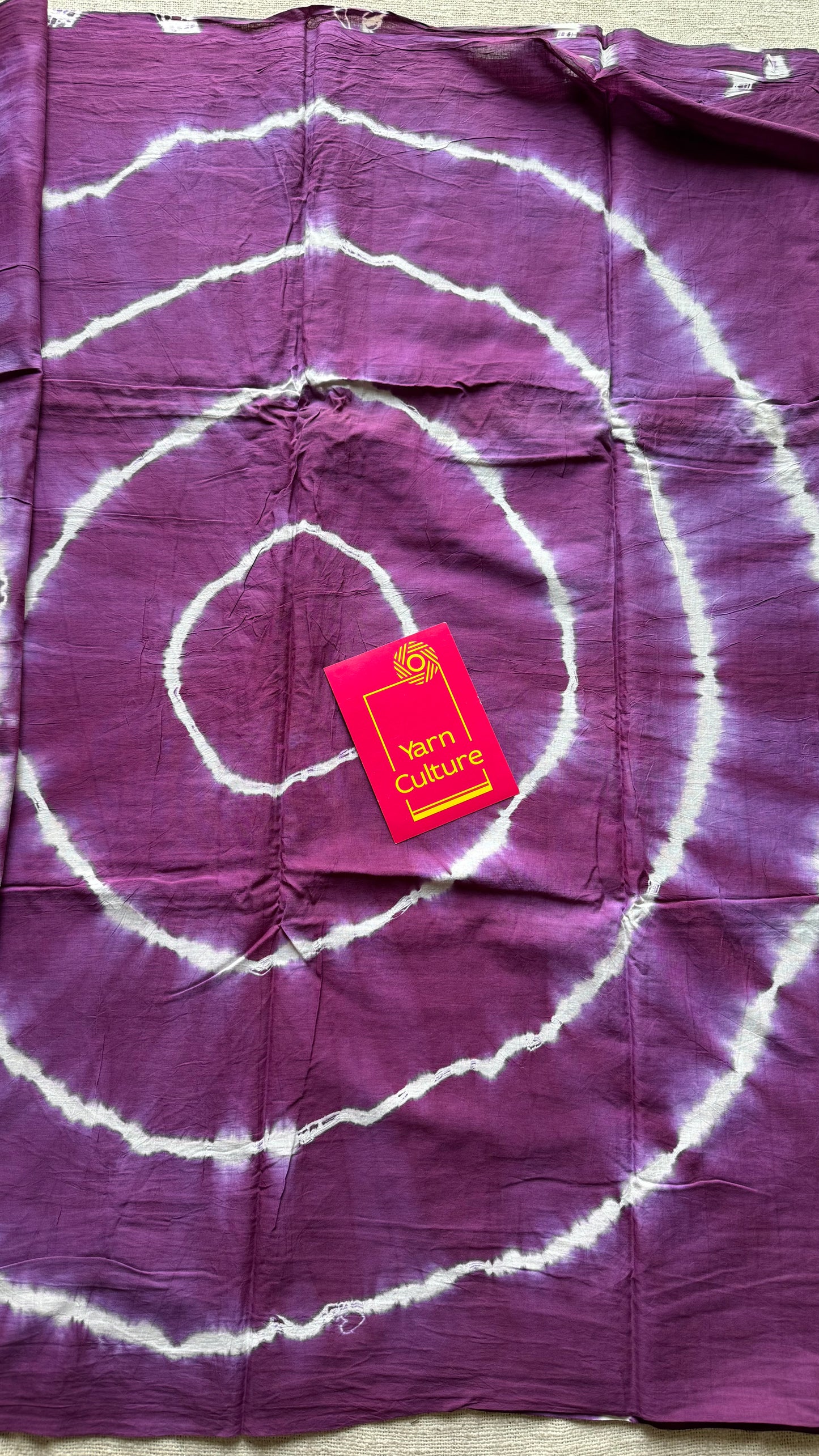 Purple with white tie and dye pattern, soft cotton saree - YCTORCMA04