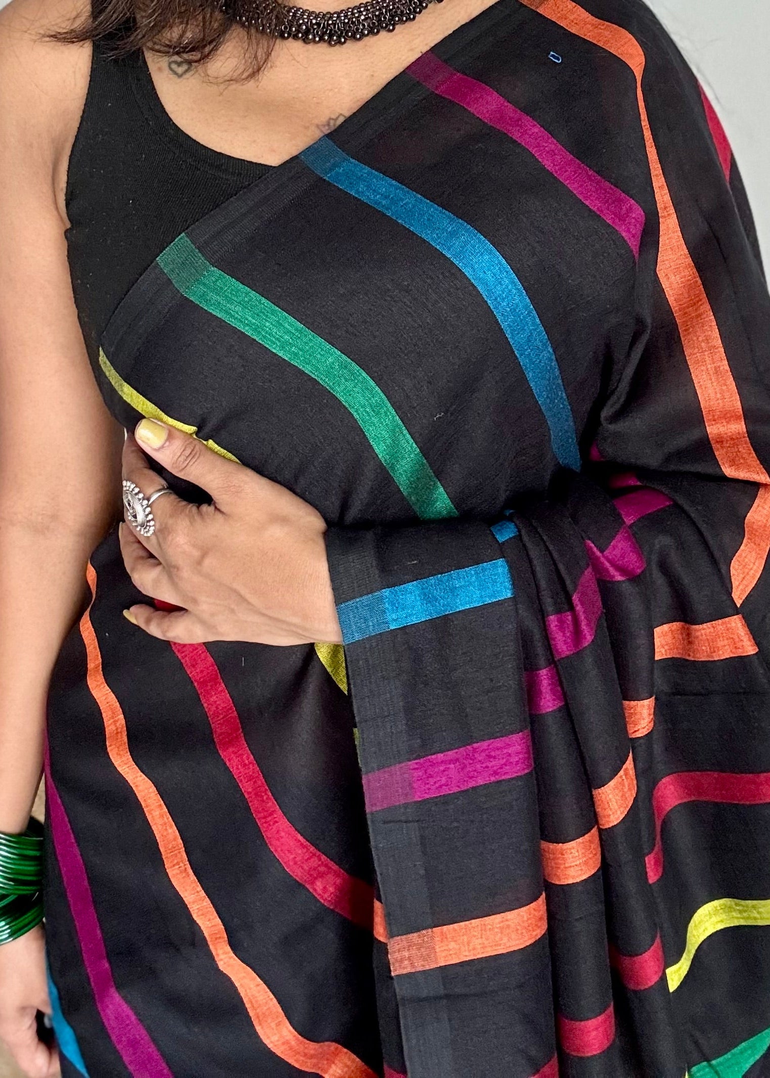 mul cotton saree with border, lightweight breathable soft cotton saree for summer and everyday wear, rainbow saree