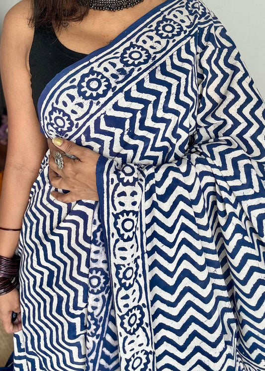 breathable cotton, lightweight drape, bagru saree, jaipur cotton, soft cotton saree, summer essential, everyday saree, office saree, summer sarees