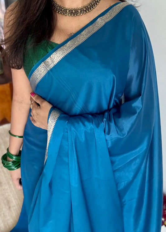 Peacock blue, Mysore semi-silk - YCDESE20