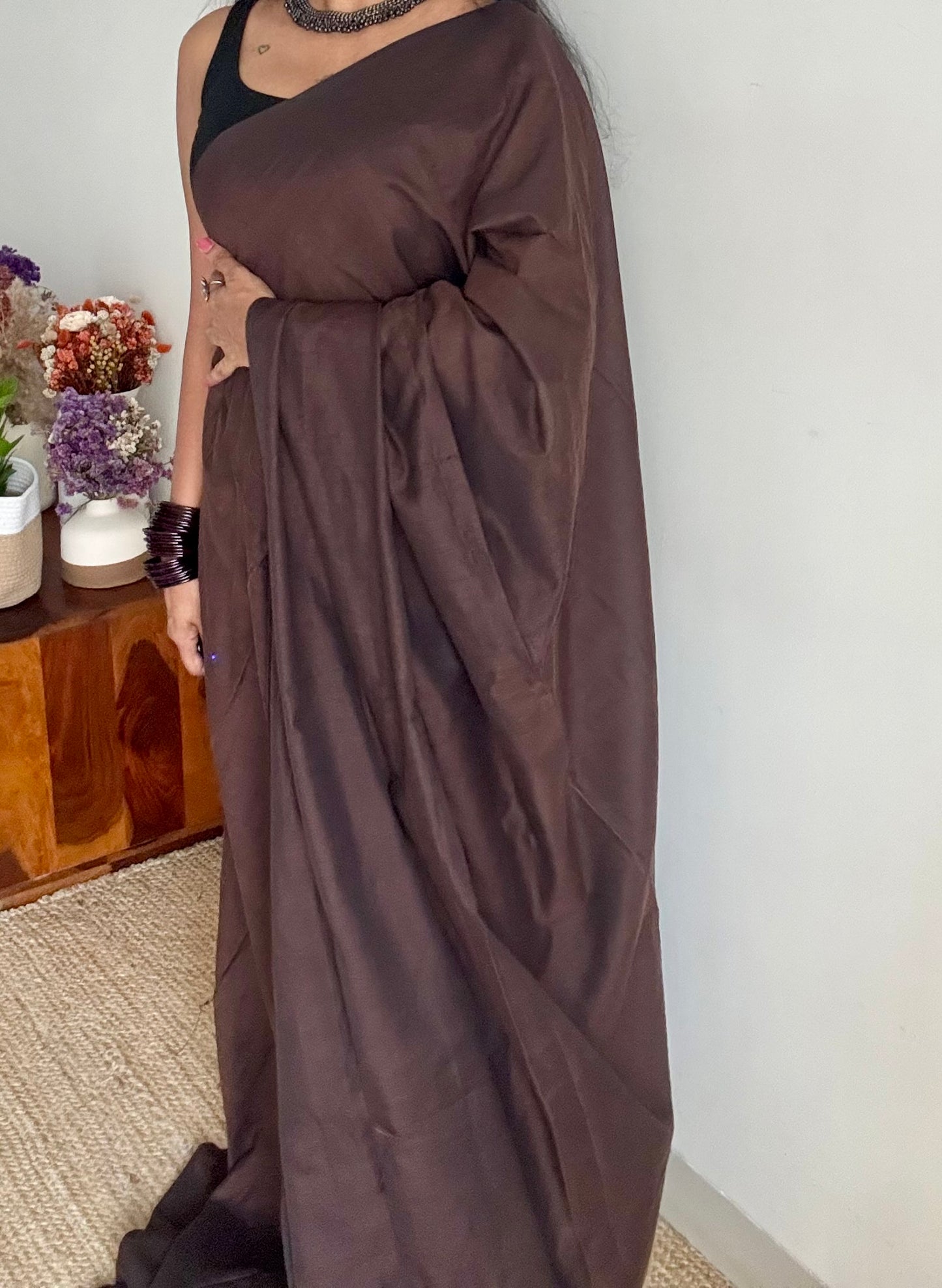 Brown soft cotton saree  - YCBCKCAP22