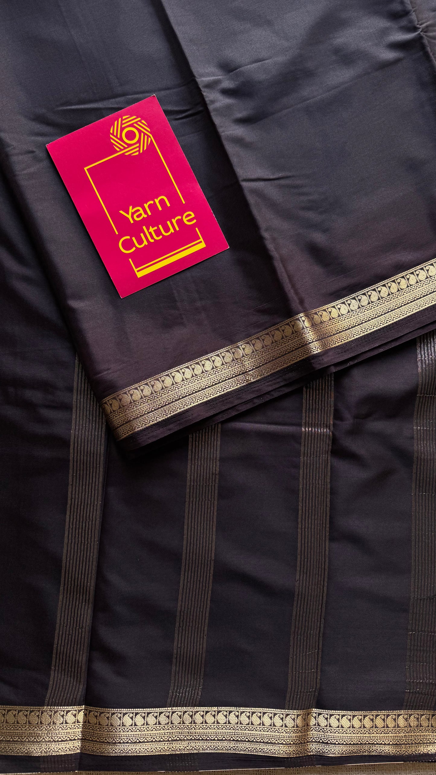 Brownish dark grey Mysore semi crepe silk saree - YCLOKFE234