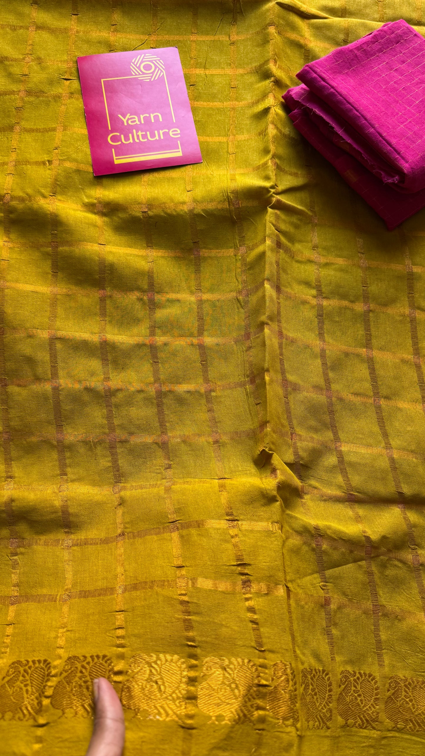 Light green pavithra kattam kattuchayam dyed madurai cotton saree - YCCOTNMSFE120