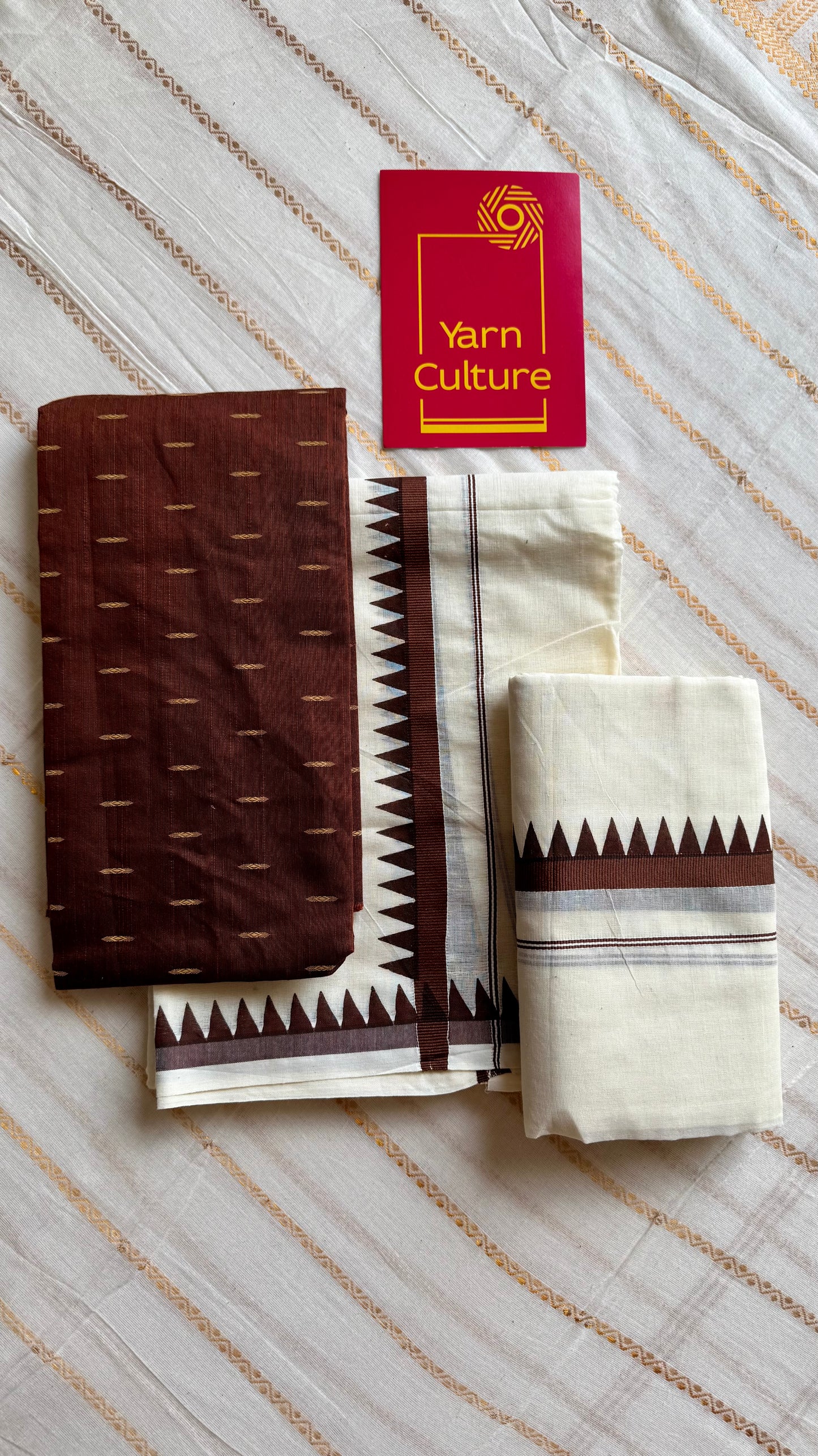 Set mund, brown temple border - YCIEON113