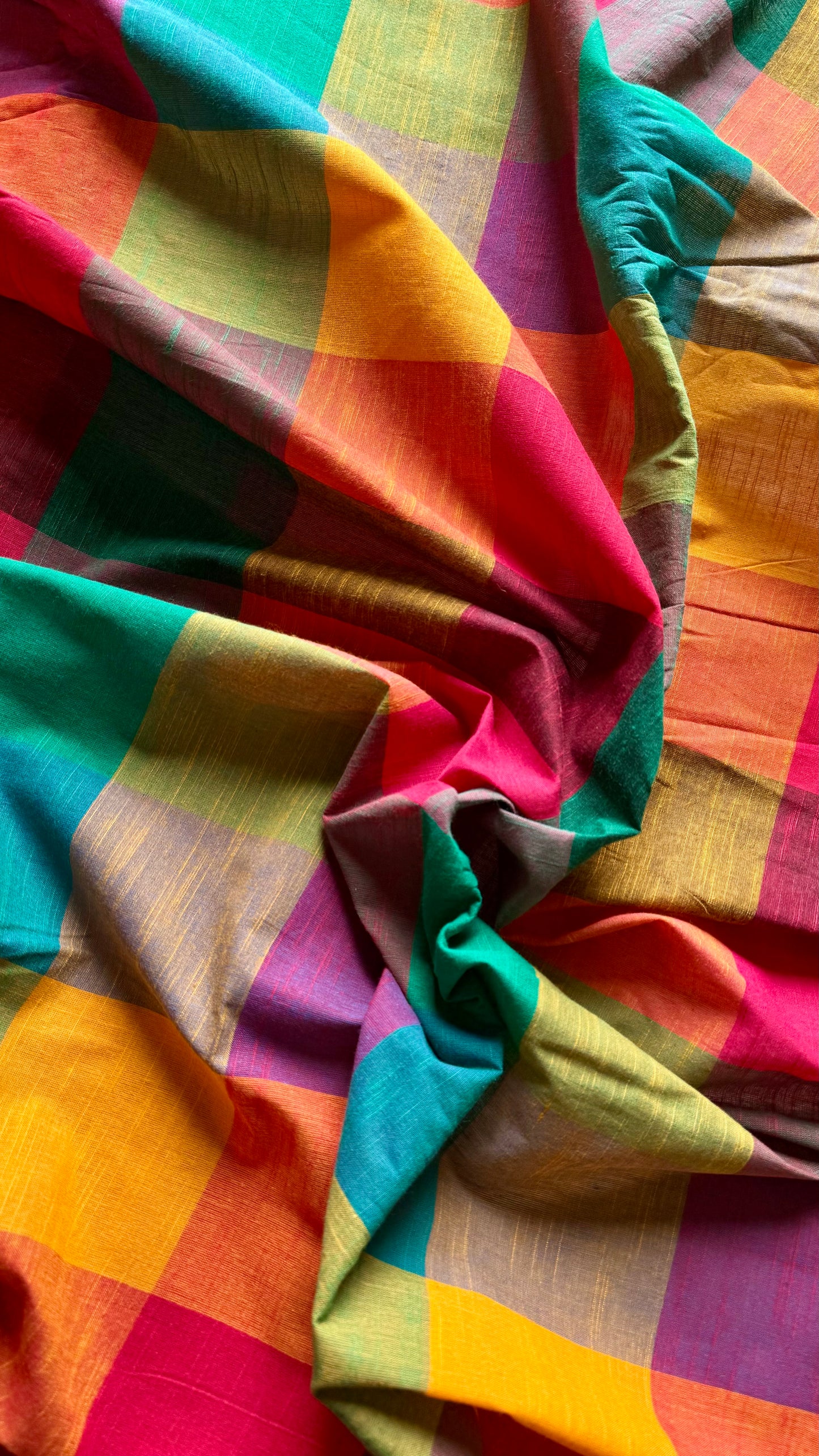 Multicoloured Madras Checks in Pure Cotton Fabric - YCSEFB01
