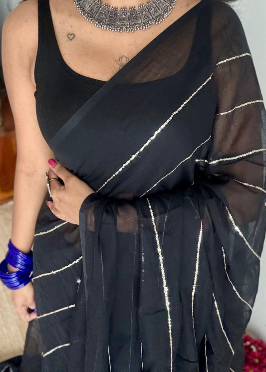Black mul with silver sequins - YCBCMCLSE59