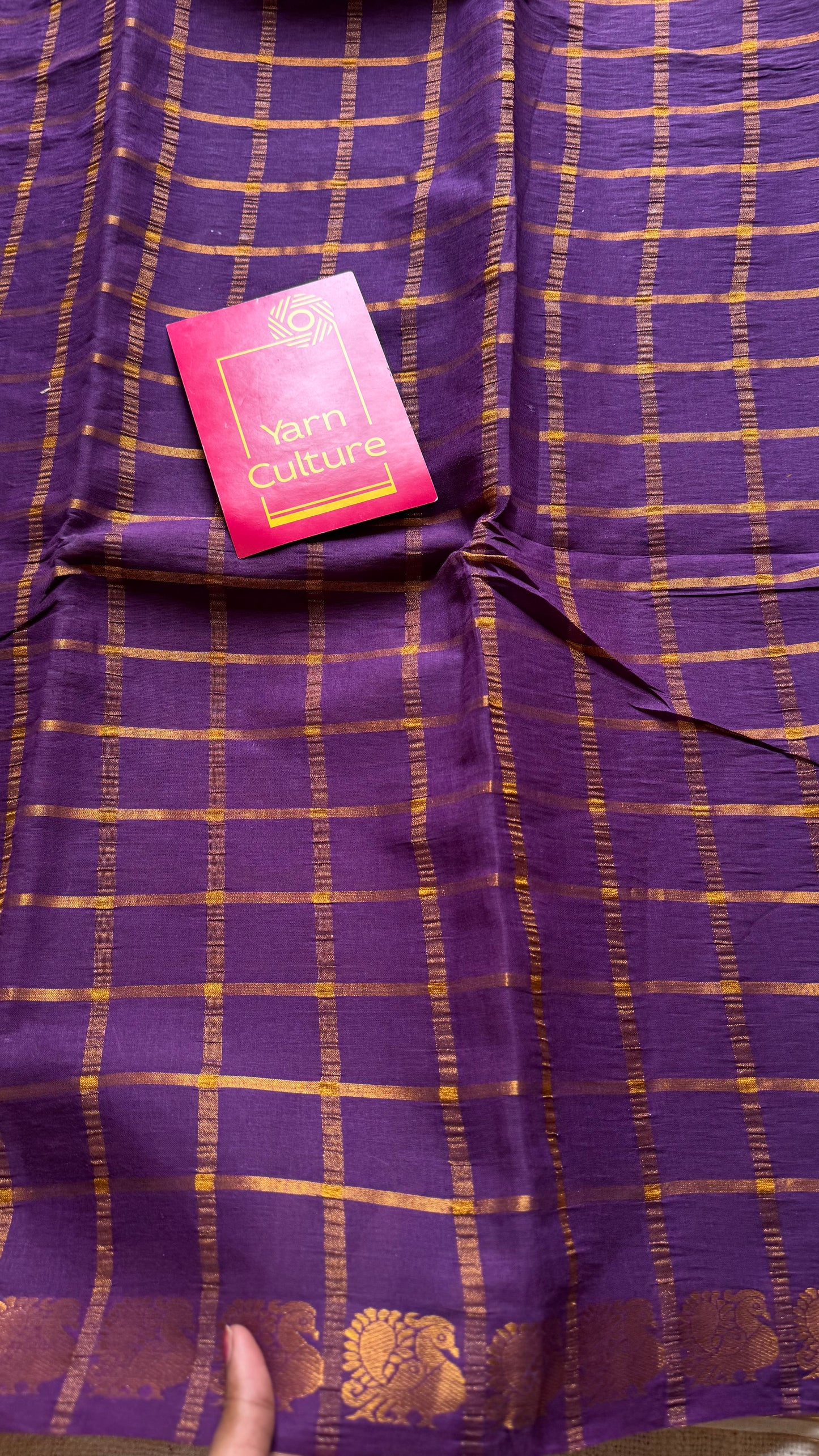Purple pavithra kattam kattuchayam dyed madurai cotton saree - YCCOTNMSAP127