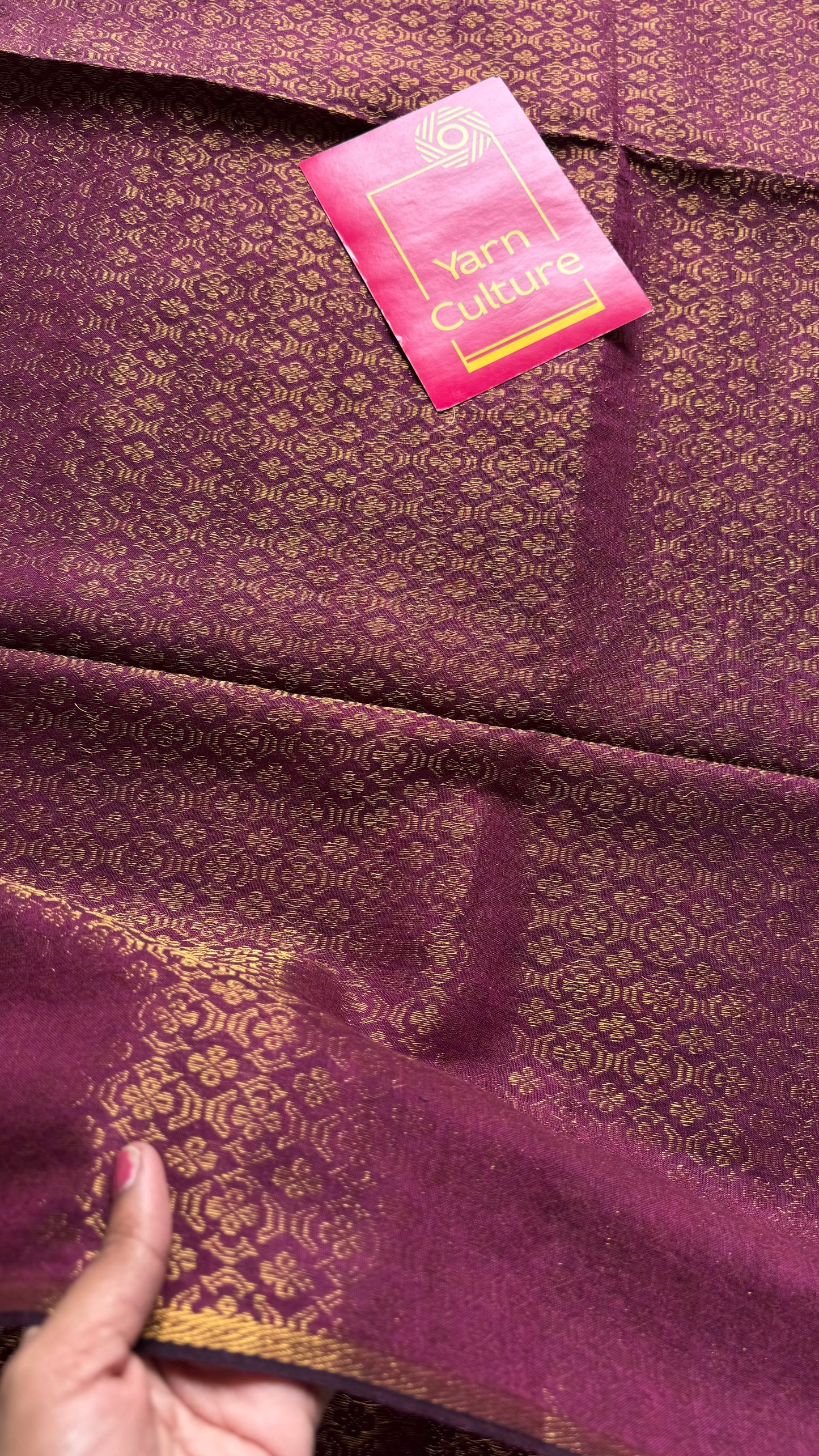 Wine and gold brocade pattern in mul - YCBCFEJUBM01