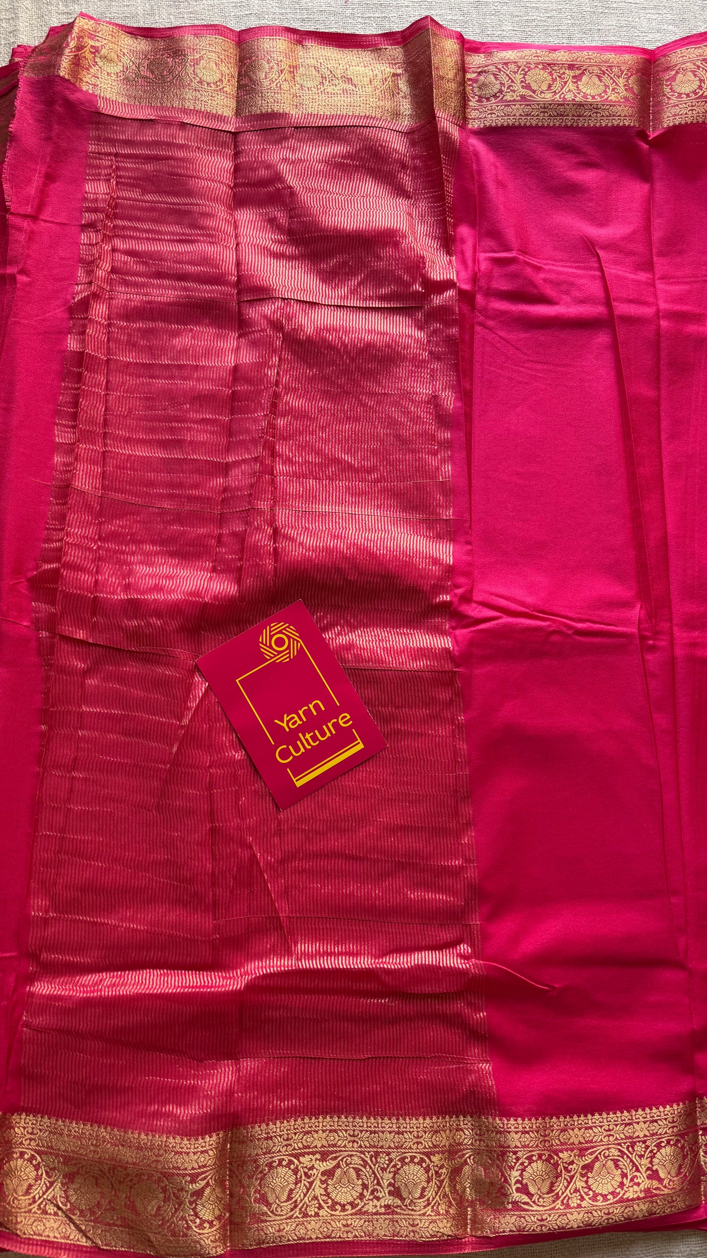 Peach pink Mysore semi crepe silk saree - YCLOKFE239