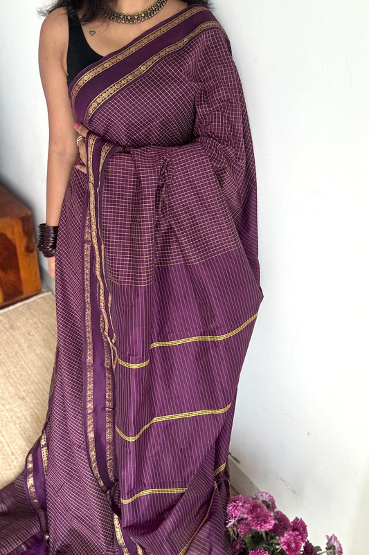 Jamun, arani checks, cotton silk - YCCOTNA07