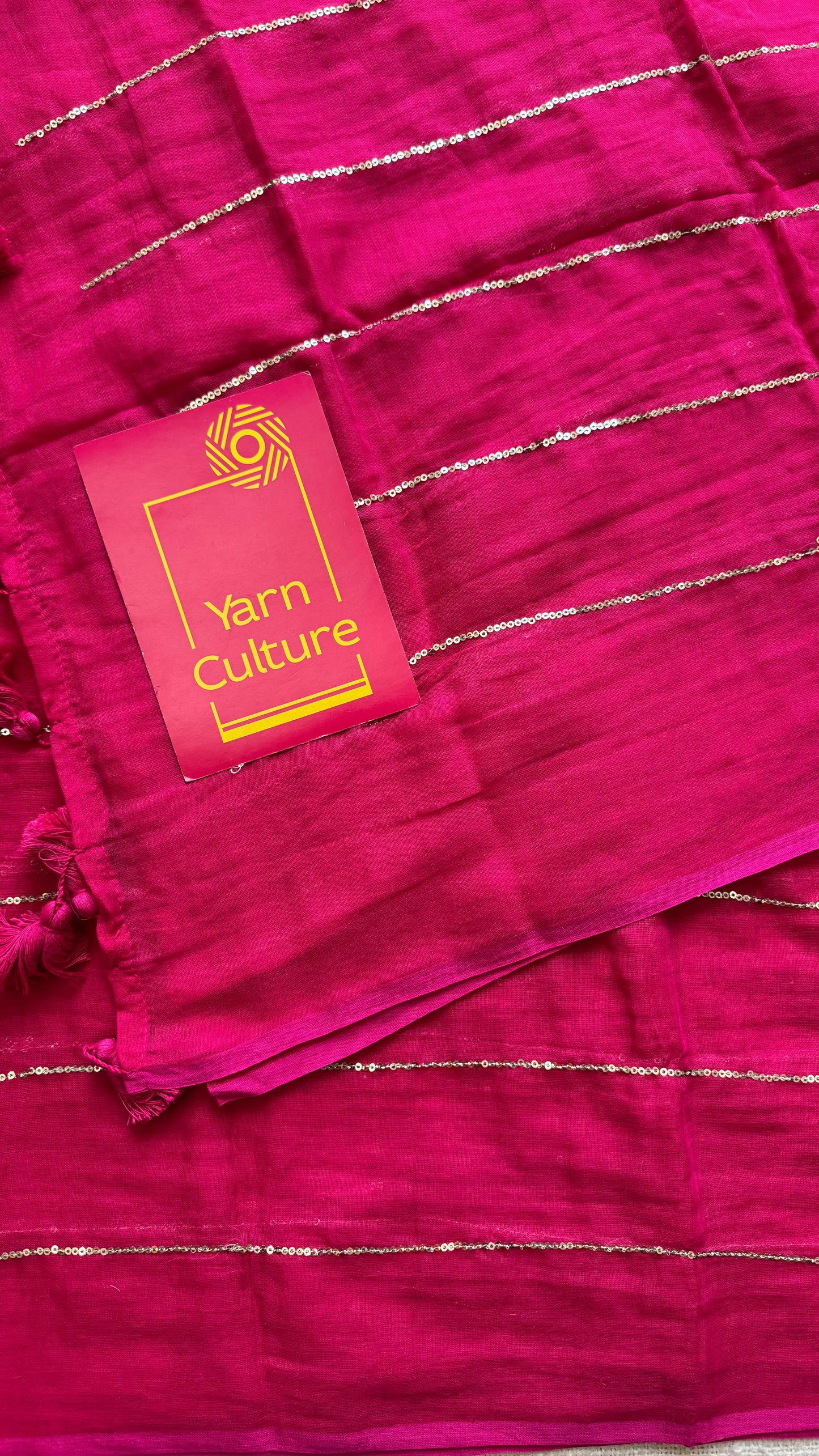 Ruby pink mul with silver sequins - YCBCMCLSE56
