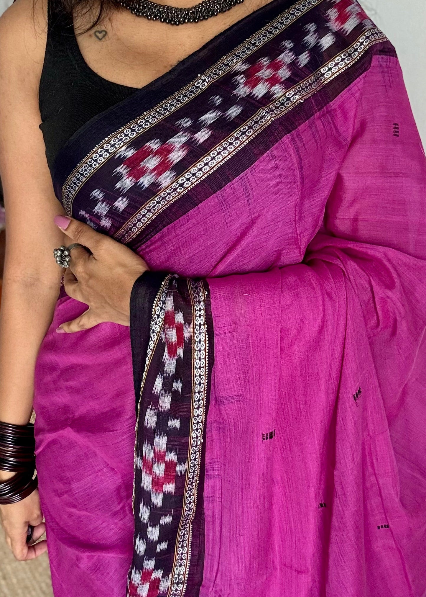 Jamuni - purple pink Sambalpuri handloom cotton - YCHOTESJA205