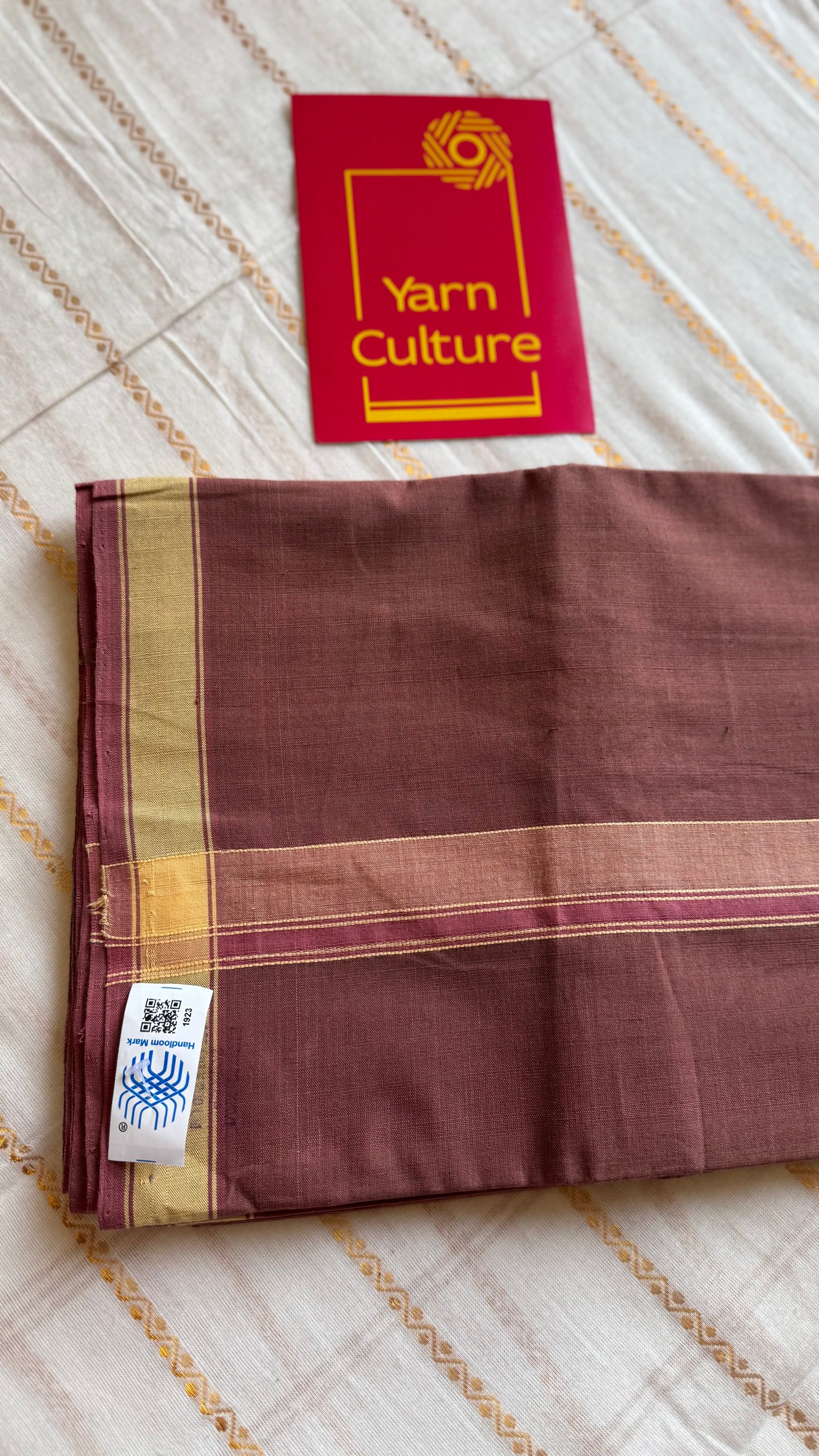 Brown Chendamangalam Handloom Single Mundu | Soft Cotton Men's Dhoti- YCMSEIE180