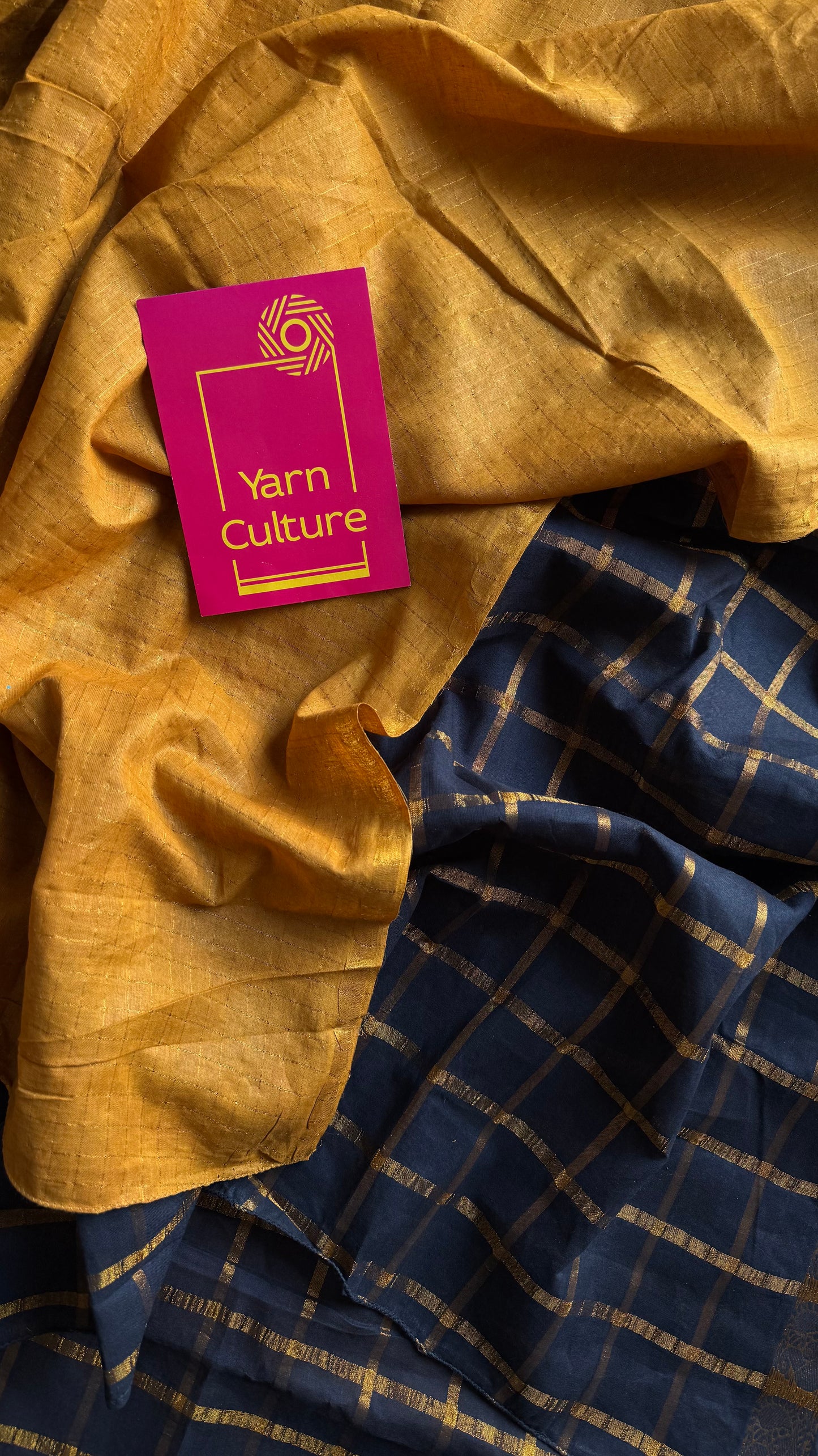 Minmini (மின்மினி) : yellow with black, sungudi cotton - YCENOID07