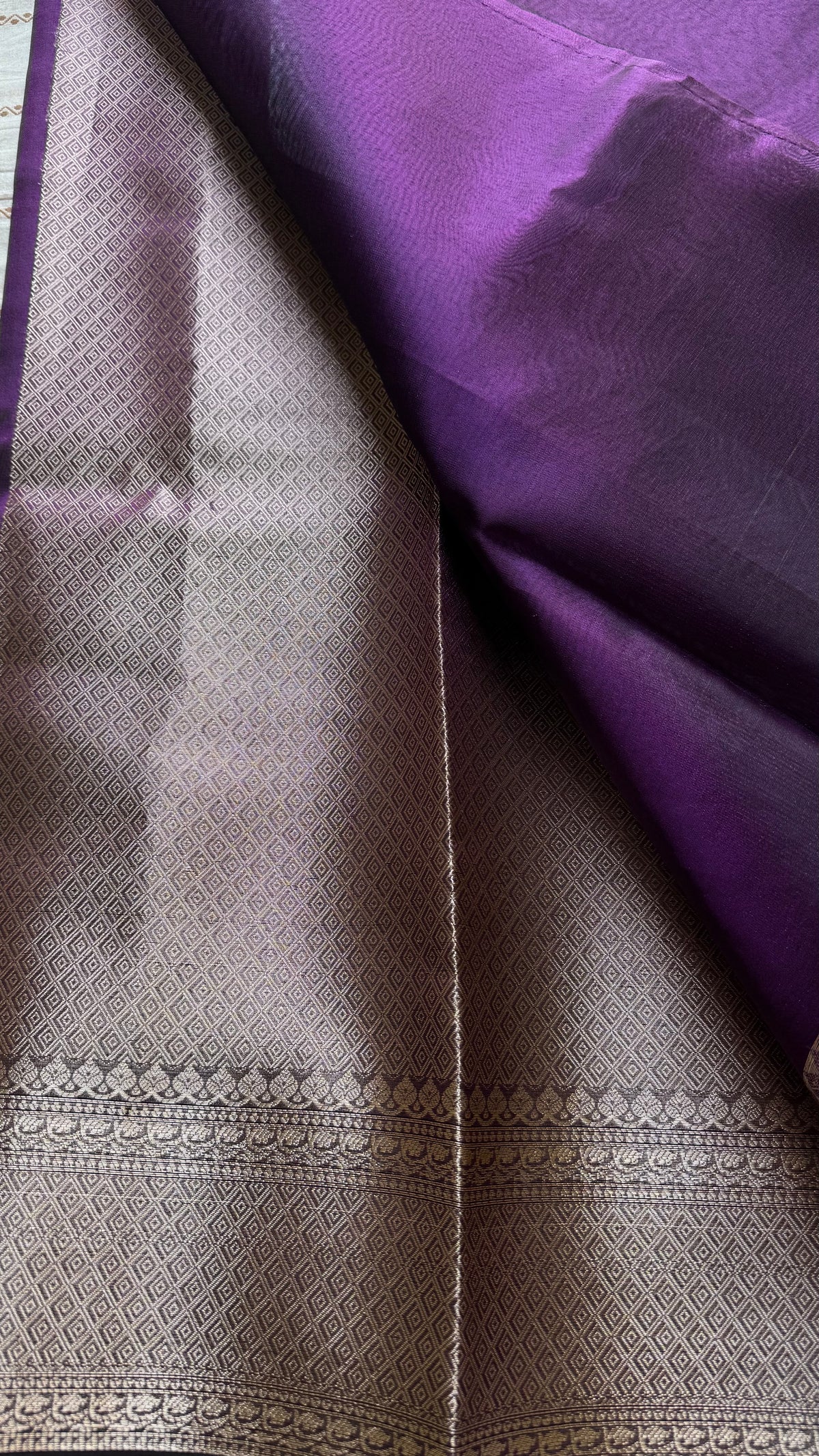 Purple tissue Banarasi saree with zari border - YCBLTOC89