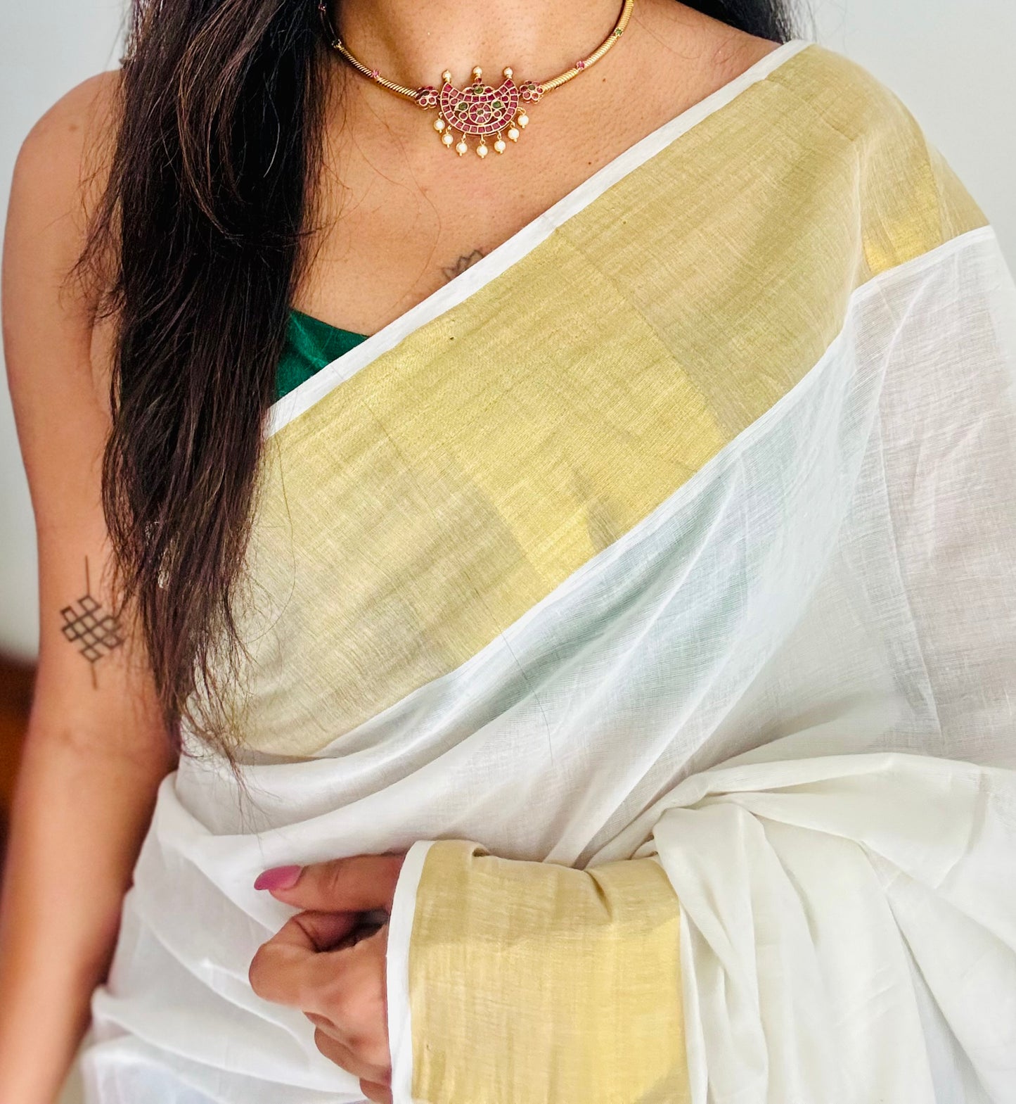 Kemp attigai with earrings - YCGPNP748