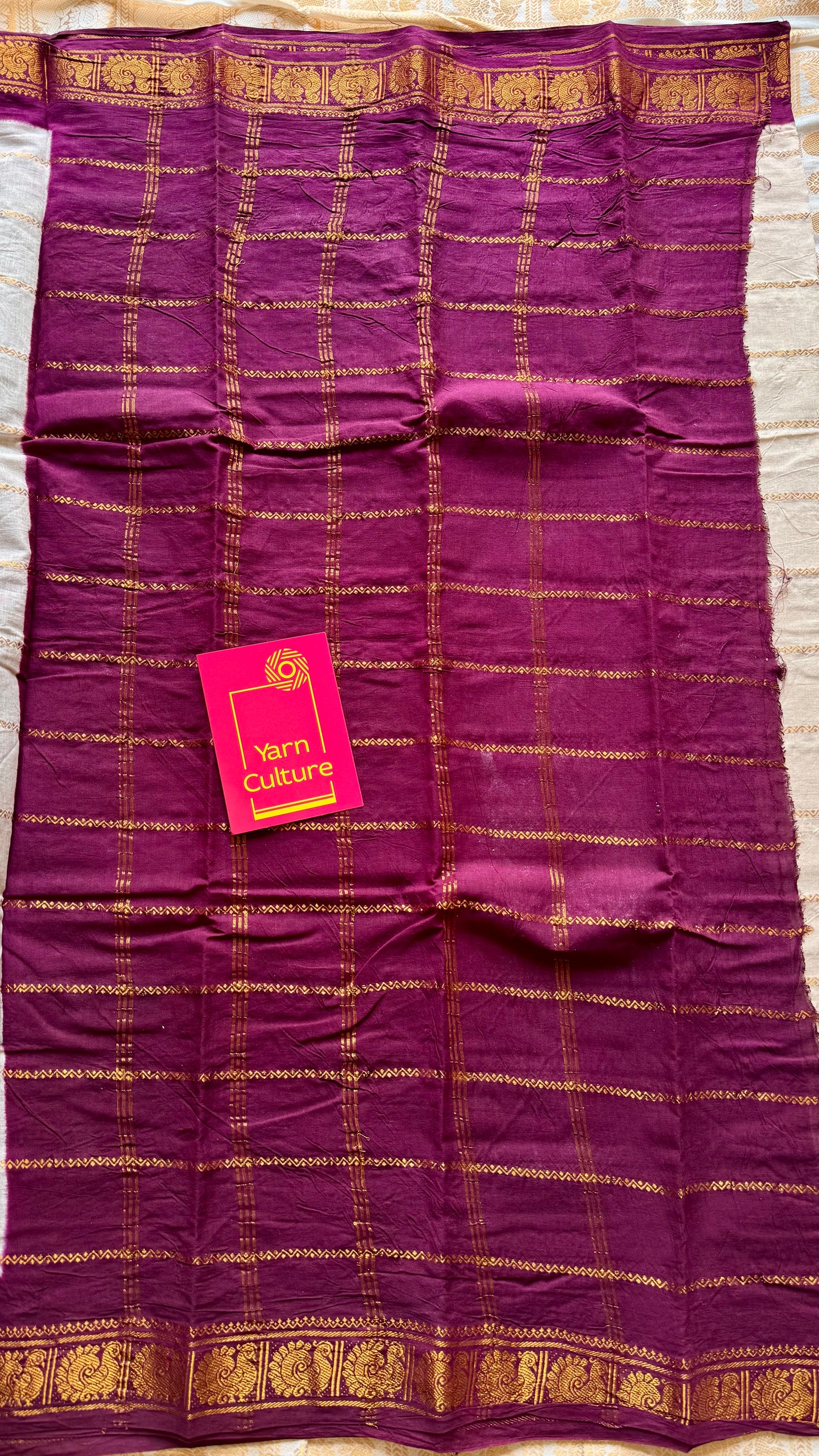 Samantha : Chandanam - Sandal with maroon contrast velthaari sungudi, kattuchayam dyed madurai cotton - YCIEON102