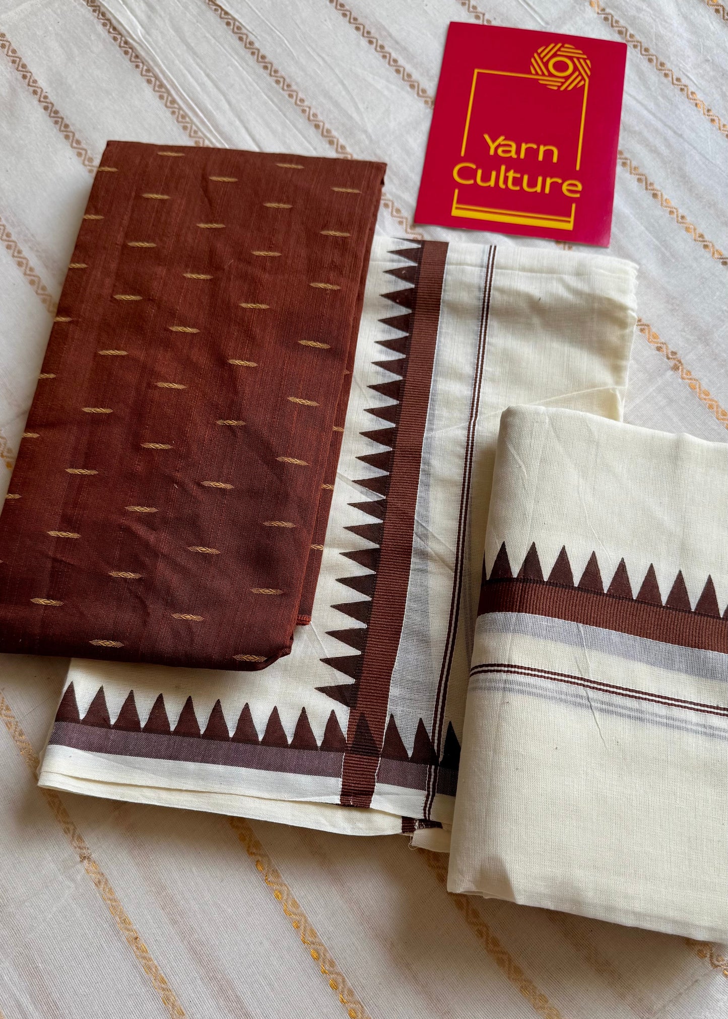 Set mund, brown temple border - YCIEON113