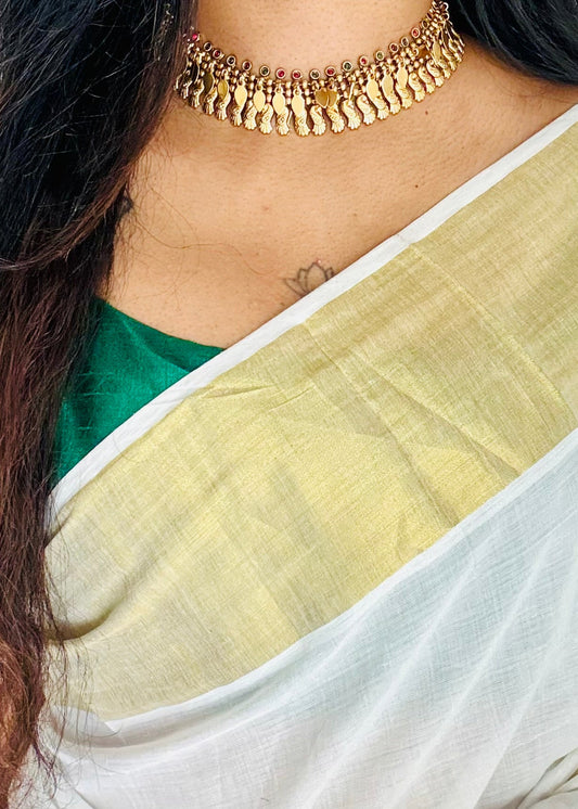 Elakkathali with peacock shaped pendant, ruby and green stones, with earrings - YCGPNP794