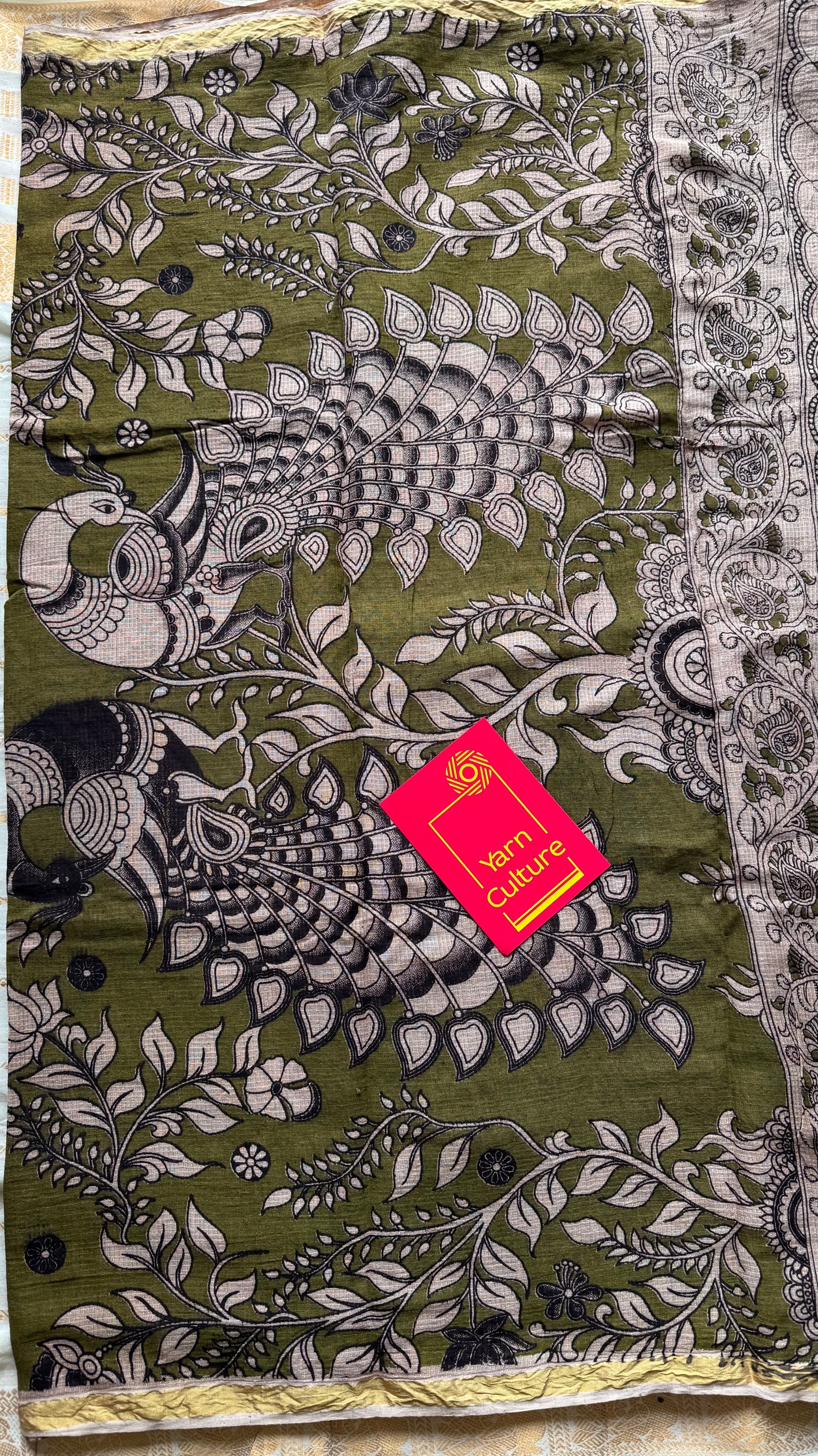 Purple brown floral kalamkari saree in kota - YCWOTDMA355