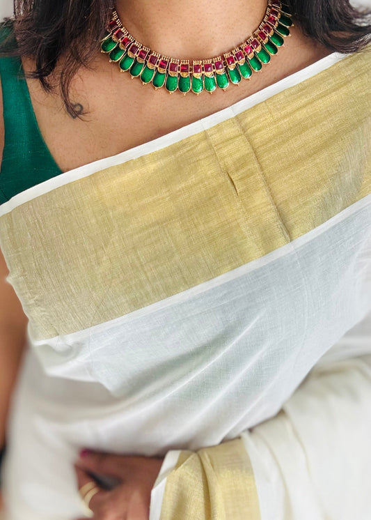 Green nagapadam necklace with earrings - YCAGC135
