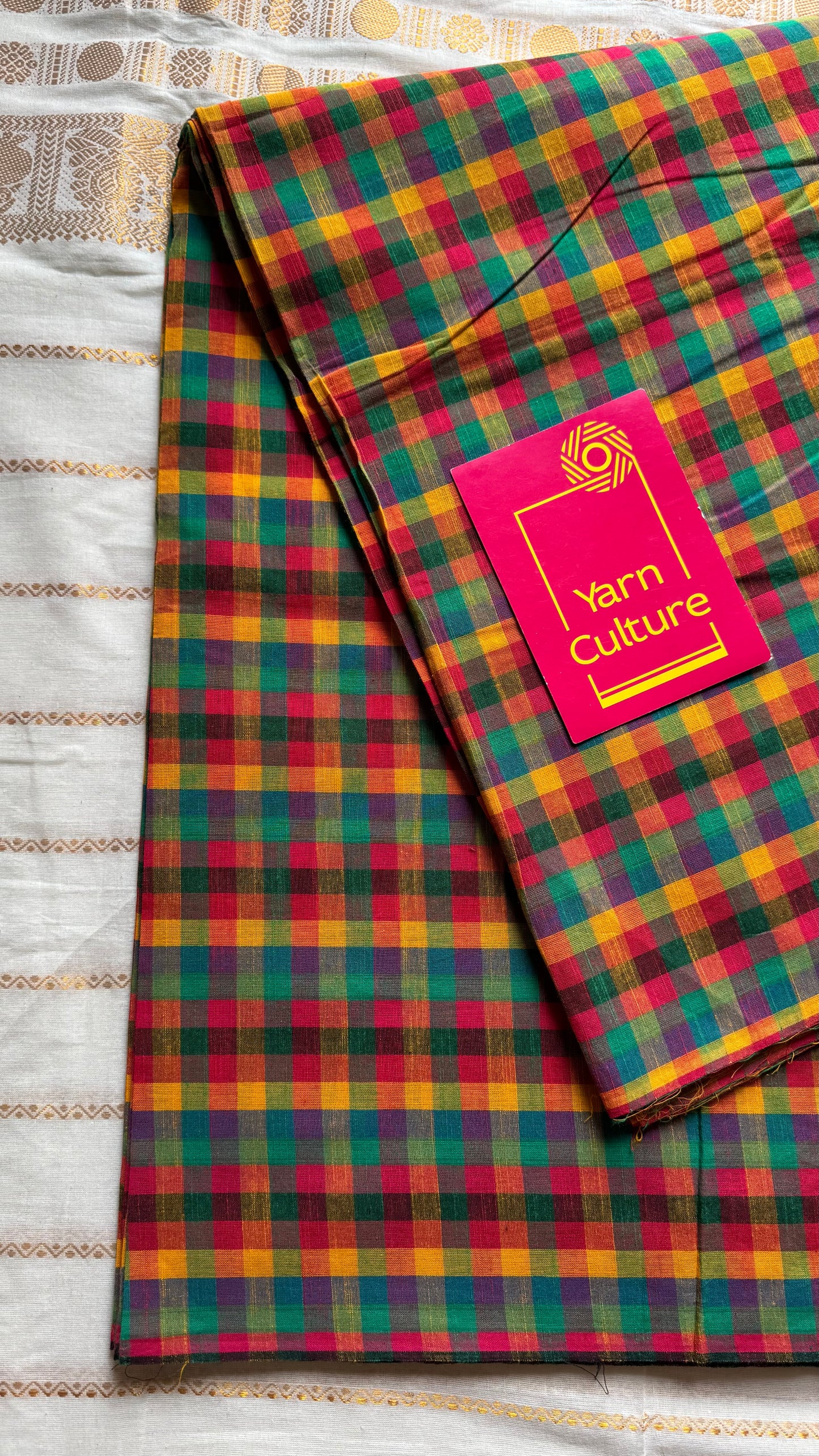Multicoloured Madras Checks in Pure Cotton Fabric - YCSEFB03