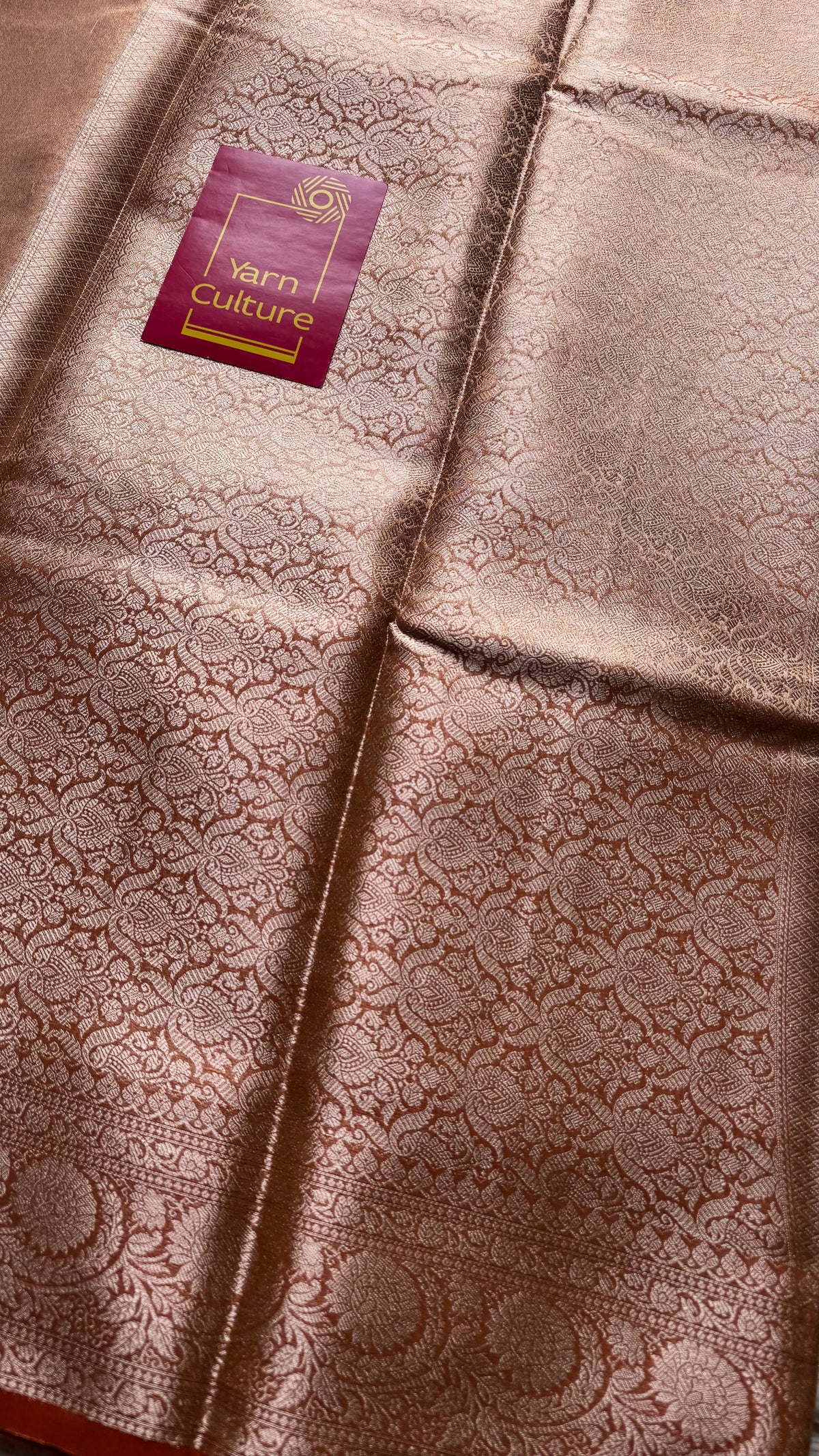 Orange tissue Banarasi saree with zari border - YCBLTOC87