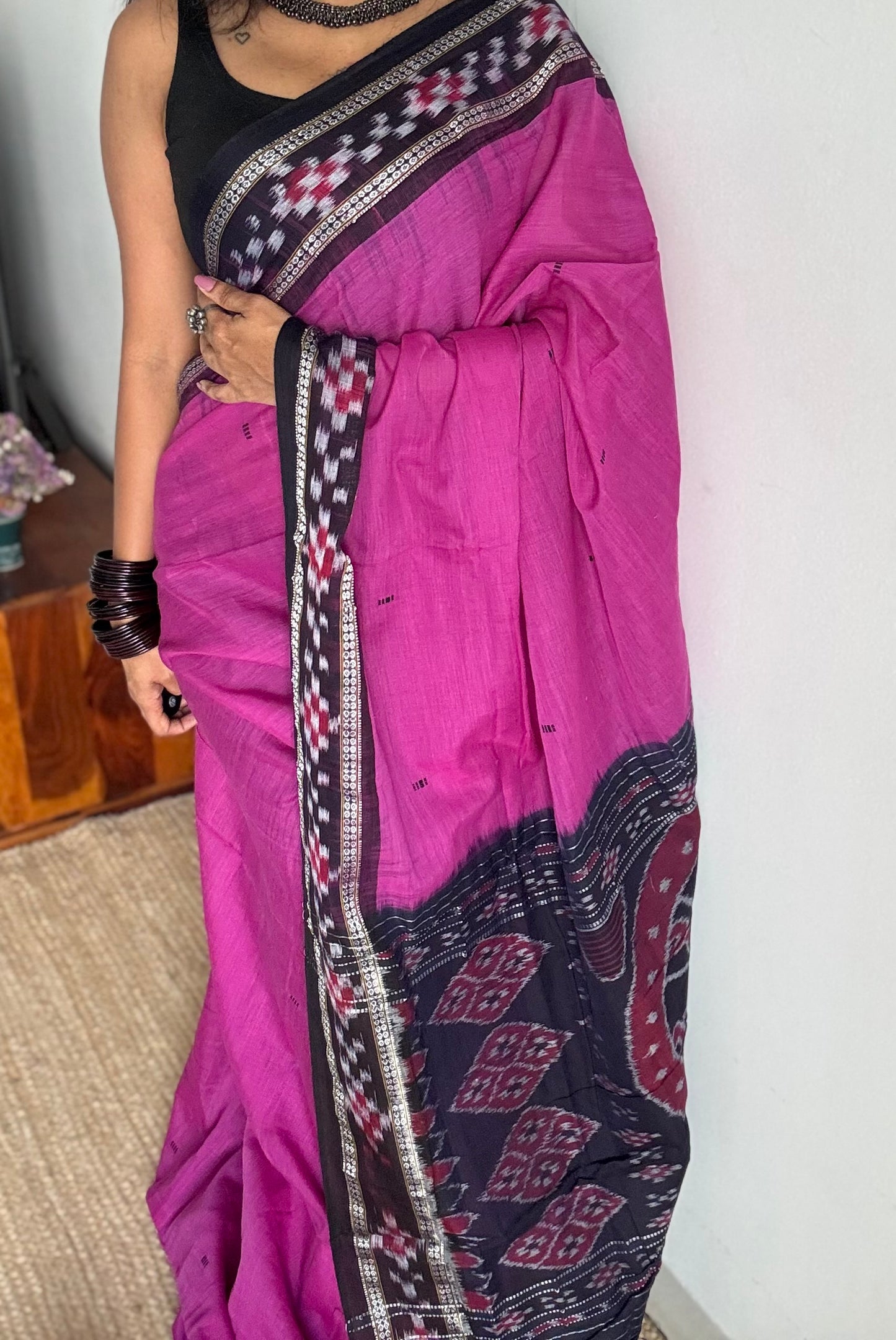 Jamuni - purple pink Sambalpuri handloom cotton - YCHOTESJA205