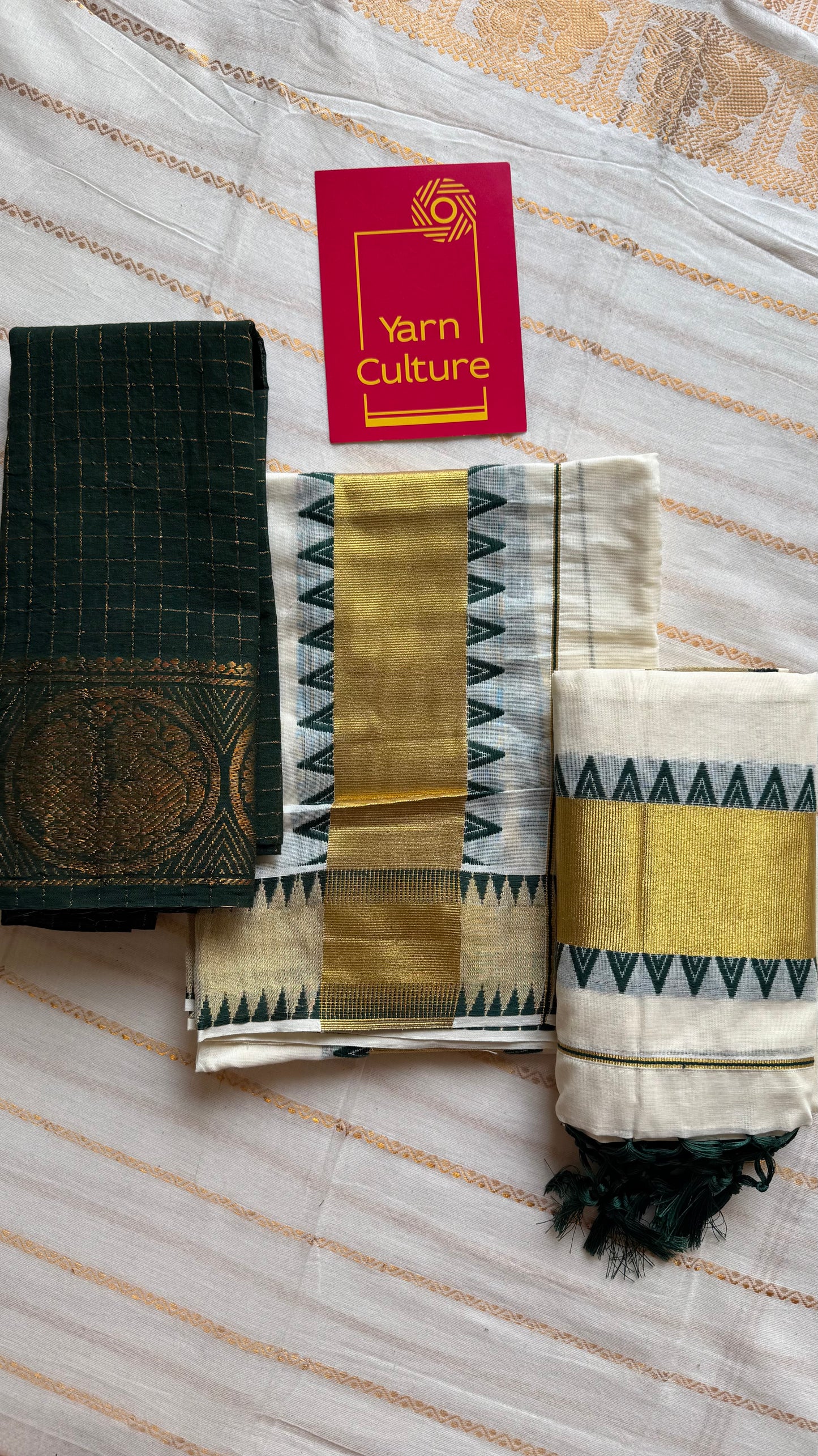 Set mund, dark green temple border, striped - YCIEON141