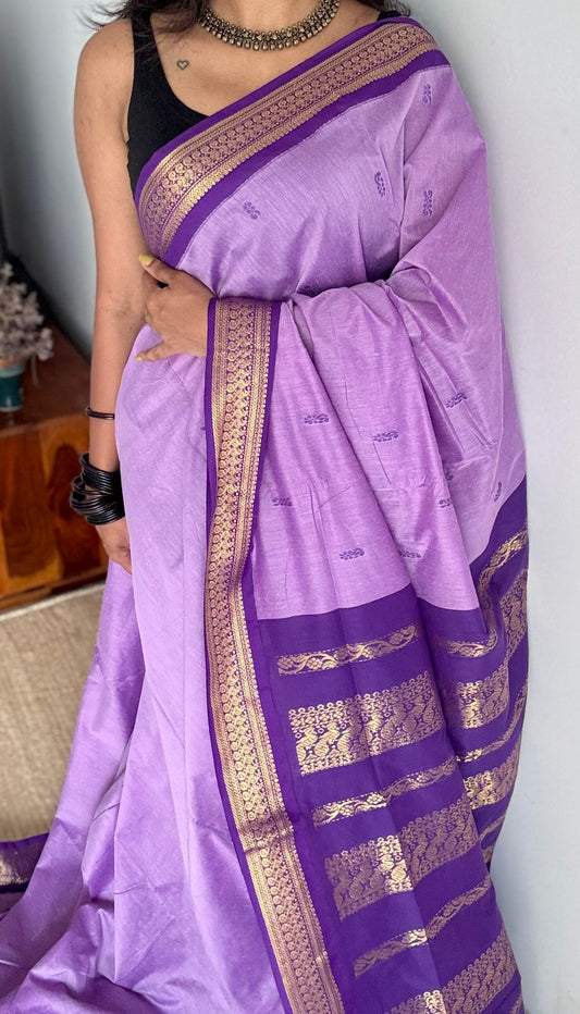 Lavender with purple - cotton silk - YCCOTNSEKCS08