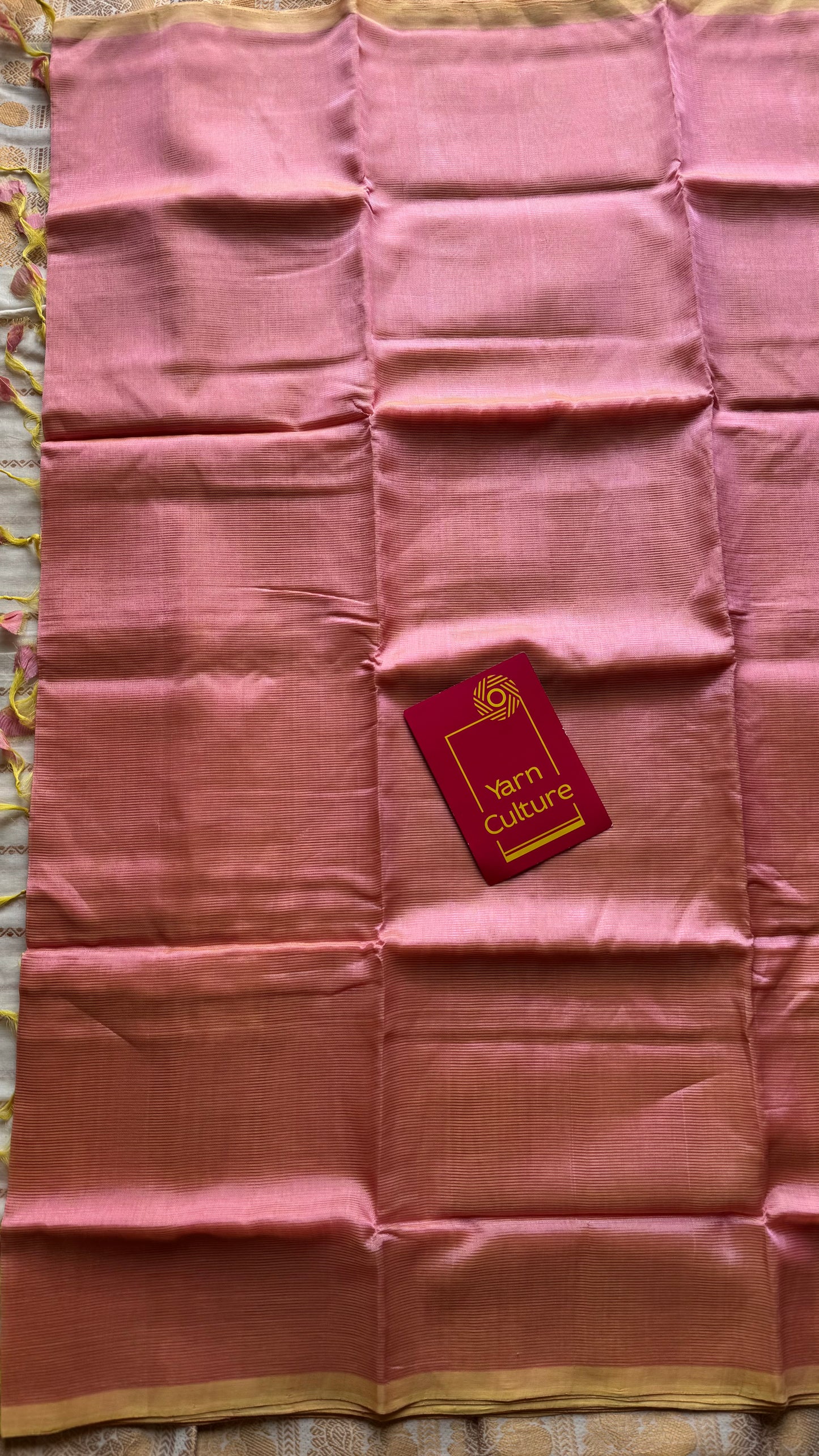 Plain pastel pink yellow dual tone, mangalgiri silk cotton, handwoven, soft, light weight - YCWOTDMSAP220
