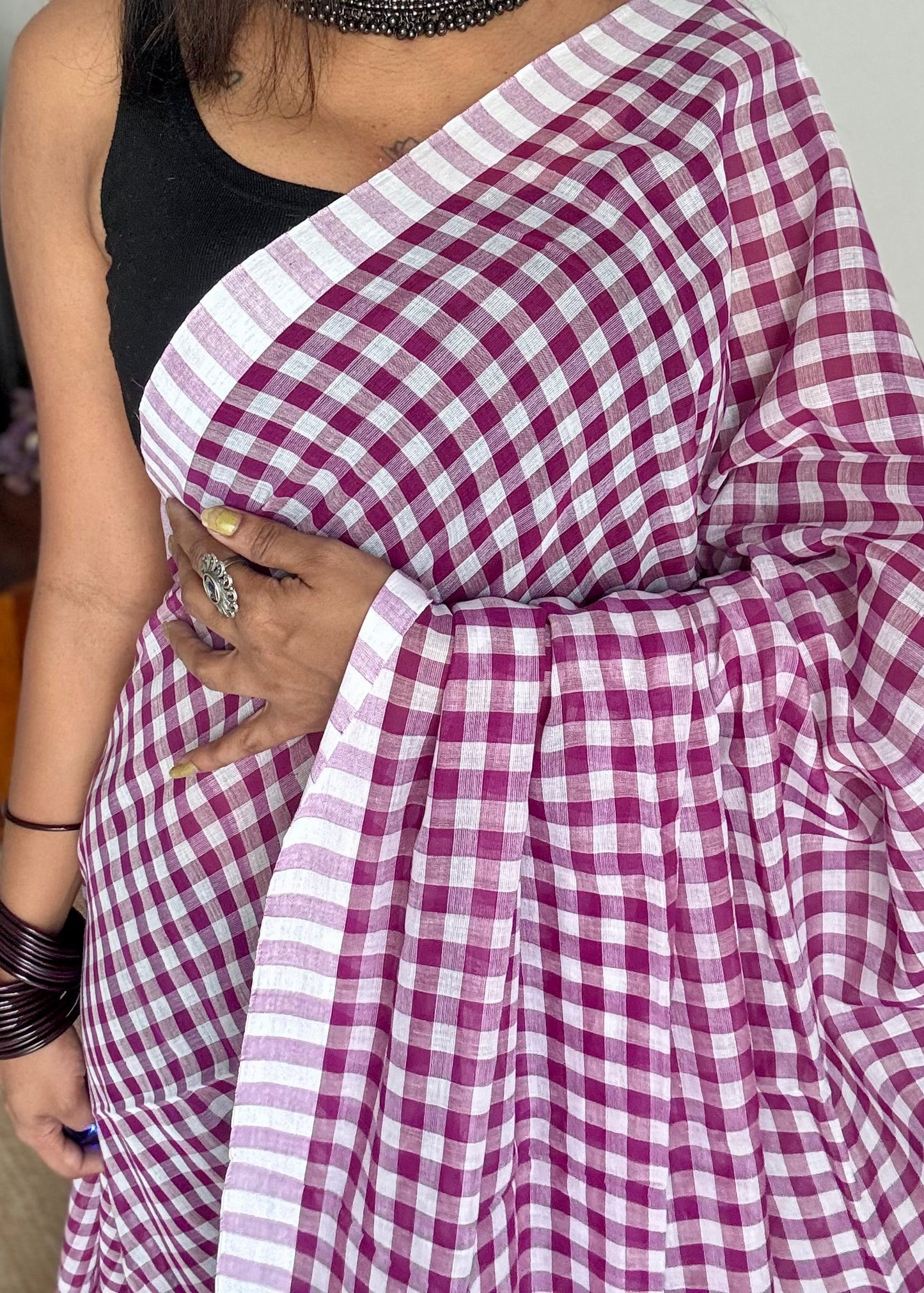 mul cotton saree,  checkered saree,  check saree, mul cotton saree online, breathable cotton saree summer, soft mul saree India, lightweight summer saree, airy cotton saree, everyday wear saree, comfortable sarees for daily wear, soft handloom cotton saree, checkered cotton saree, checkered mul saree for summer, breathable mul cotton saree for hot weather, lightweight cotton saree for daily wear India, soft and airy sarees for summer styling, 