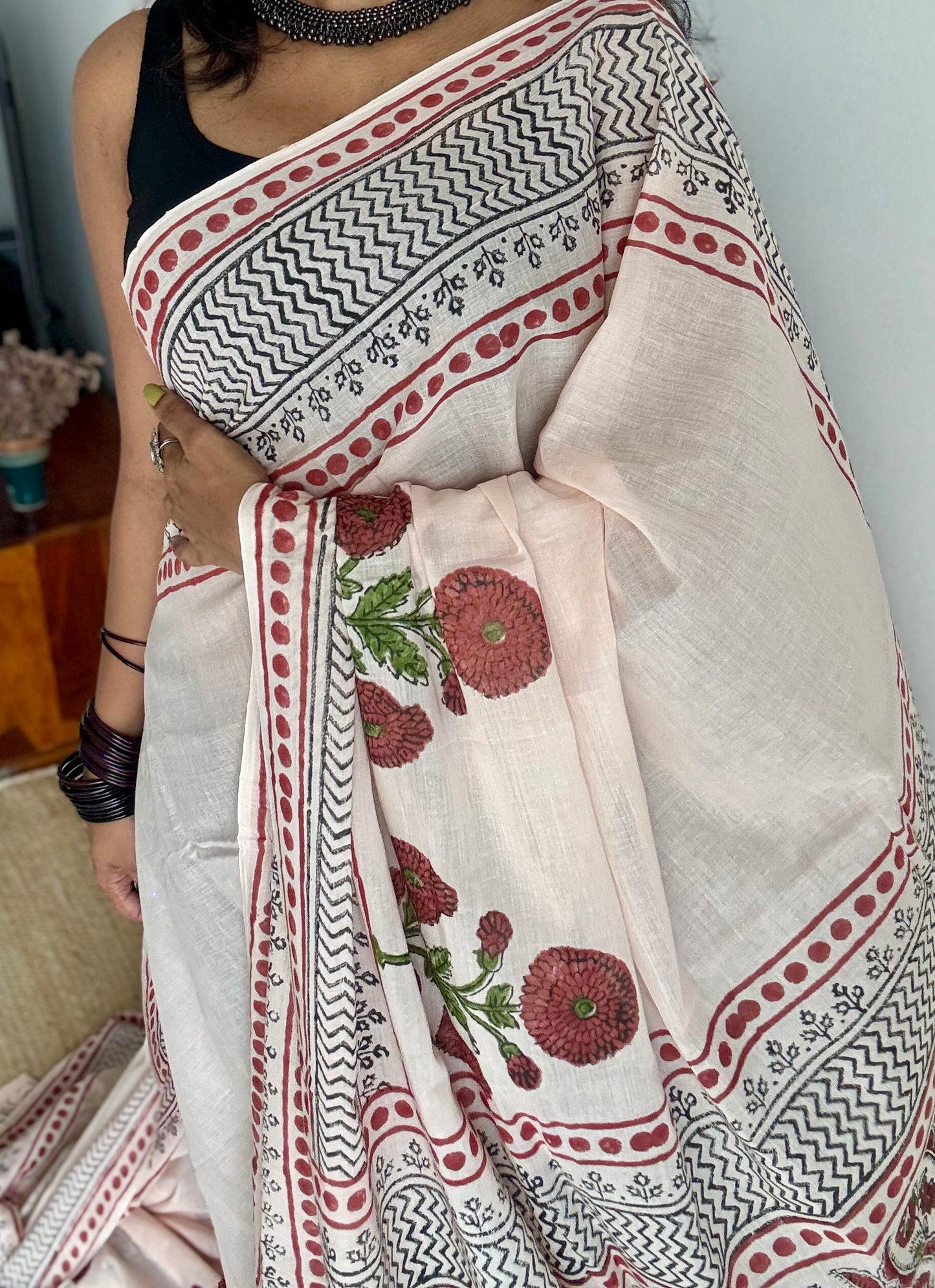 Gulbahar – a soft bloom of spring, block print, soft cotton - YCTOROCBP61