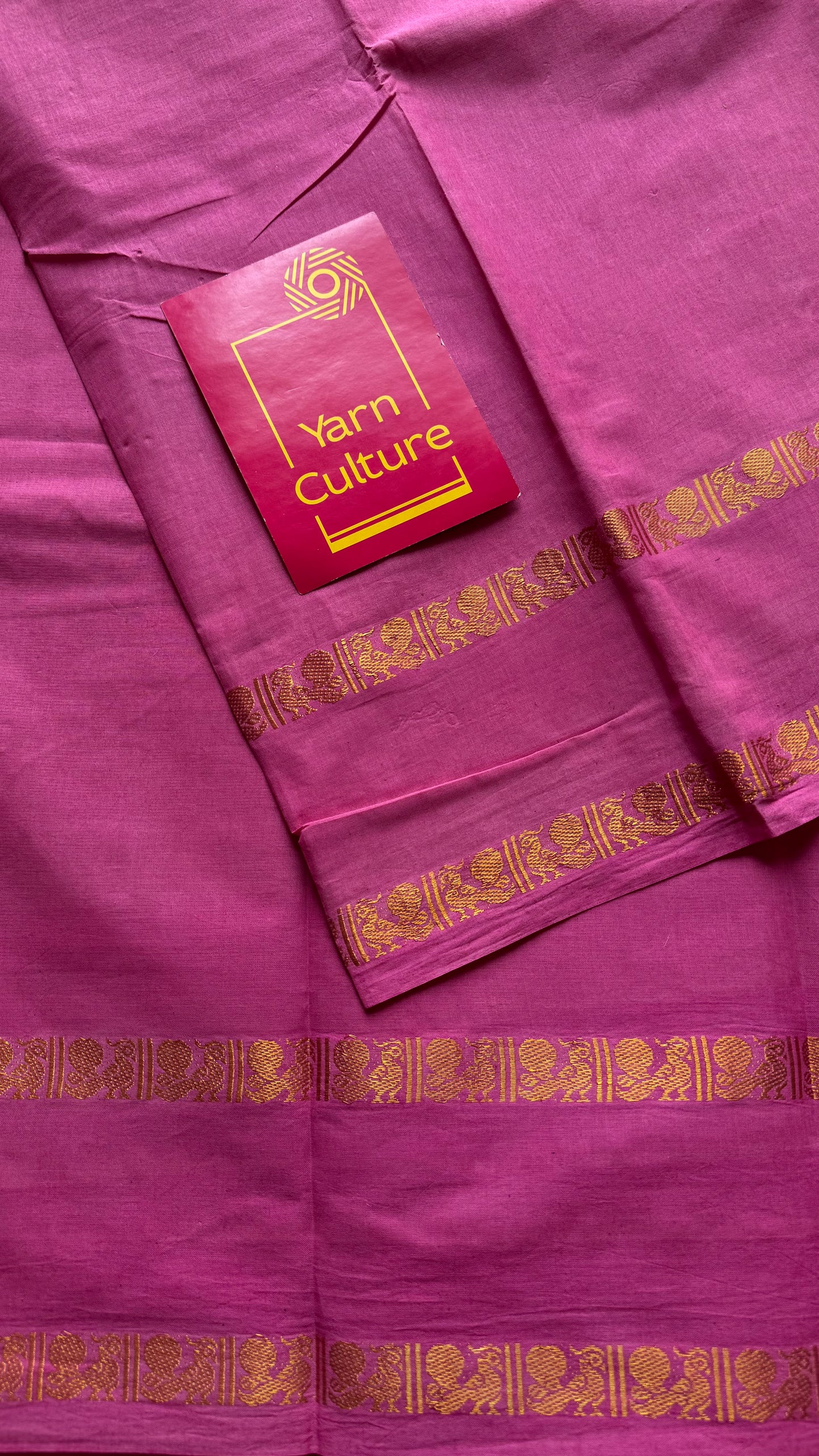 Light pink rettaipettu peacock gap border, kattuchayam dyed madurai cotton saree  - YCCOTNMSAP218