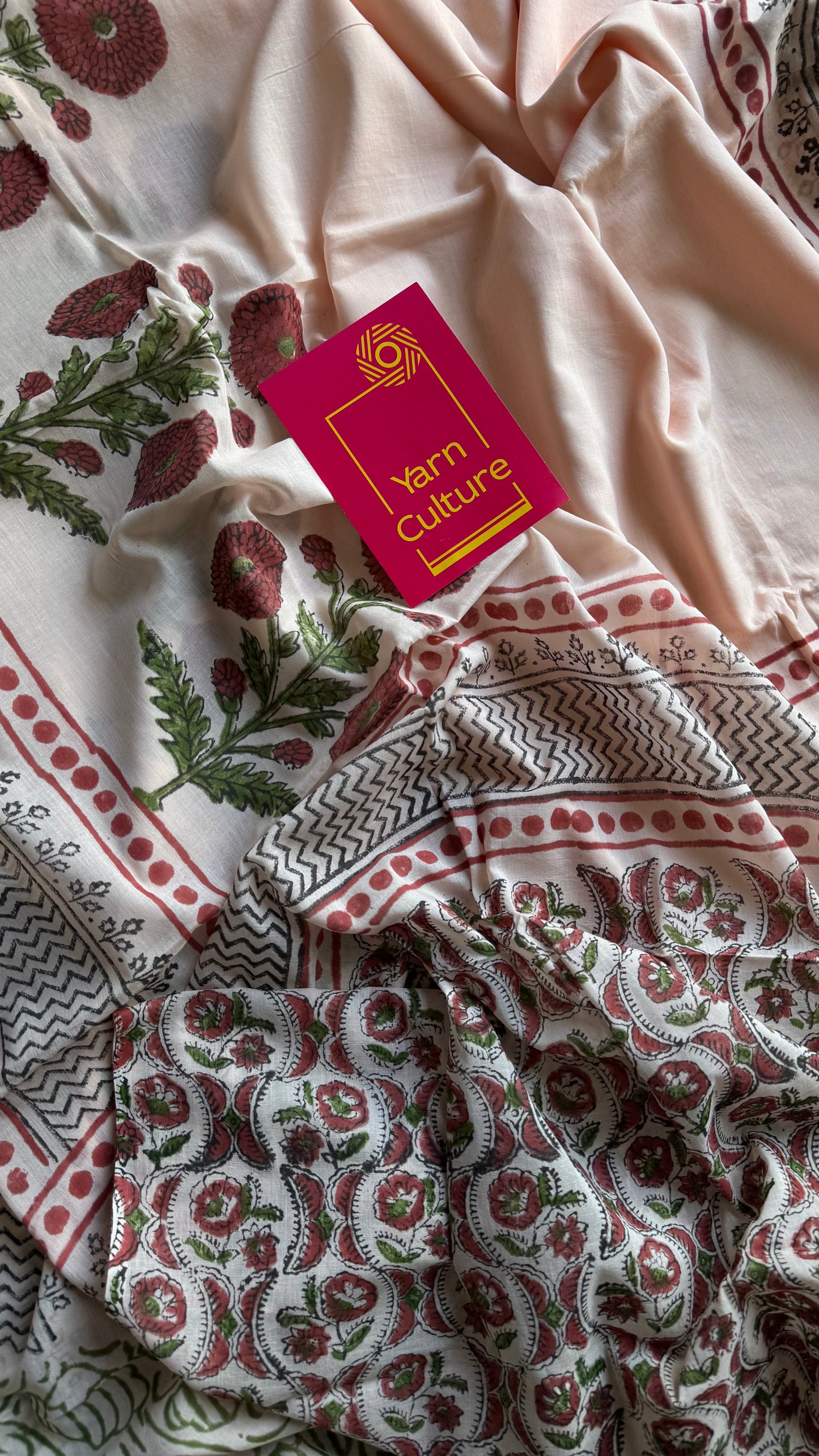 Gulbahar – a soft bloom of spring, block print, soft cotton - YCTOROCBP61