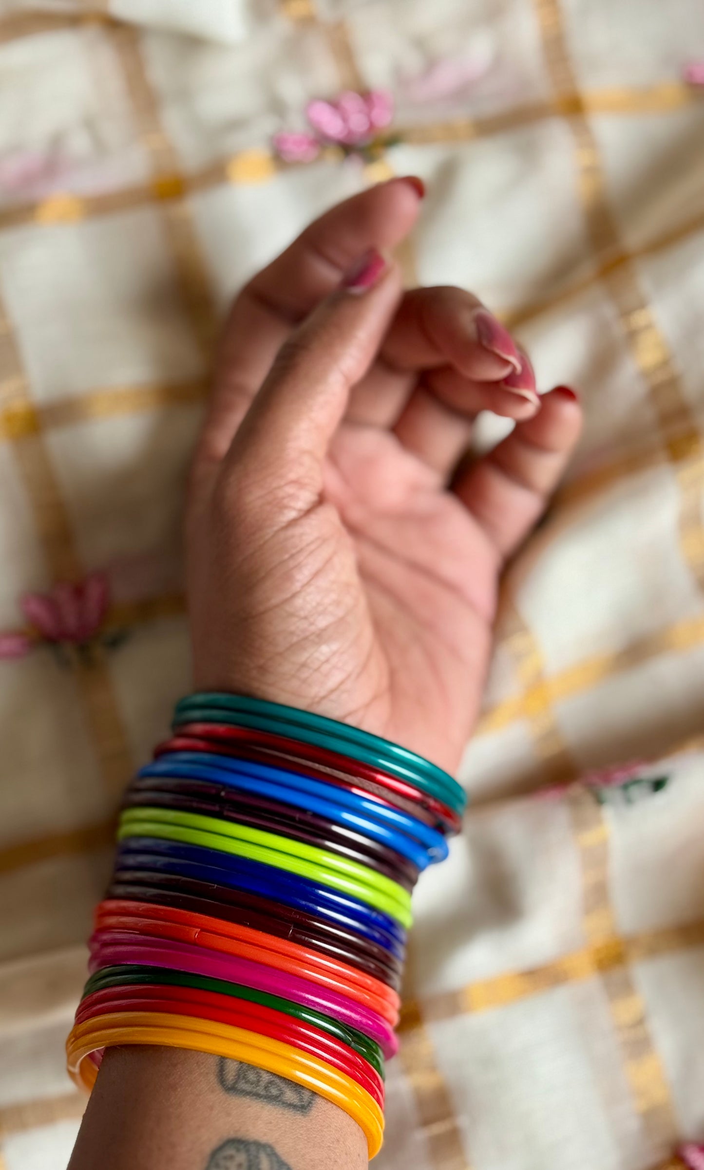 Glass Bangles, set of 12 colours, each comes as a set of 12 units, total 144 bangles in a set - YCBANGL01