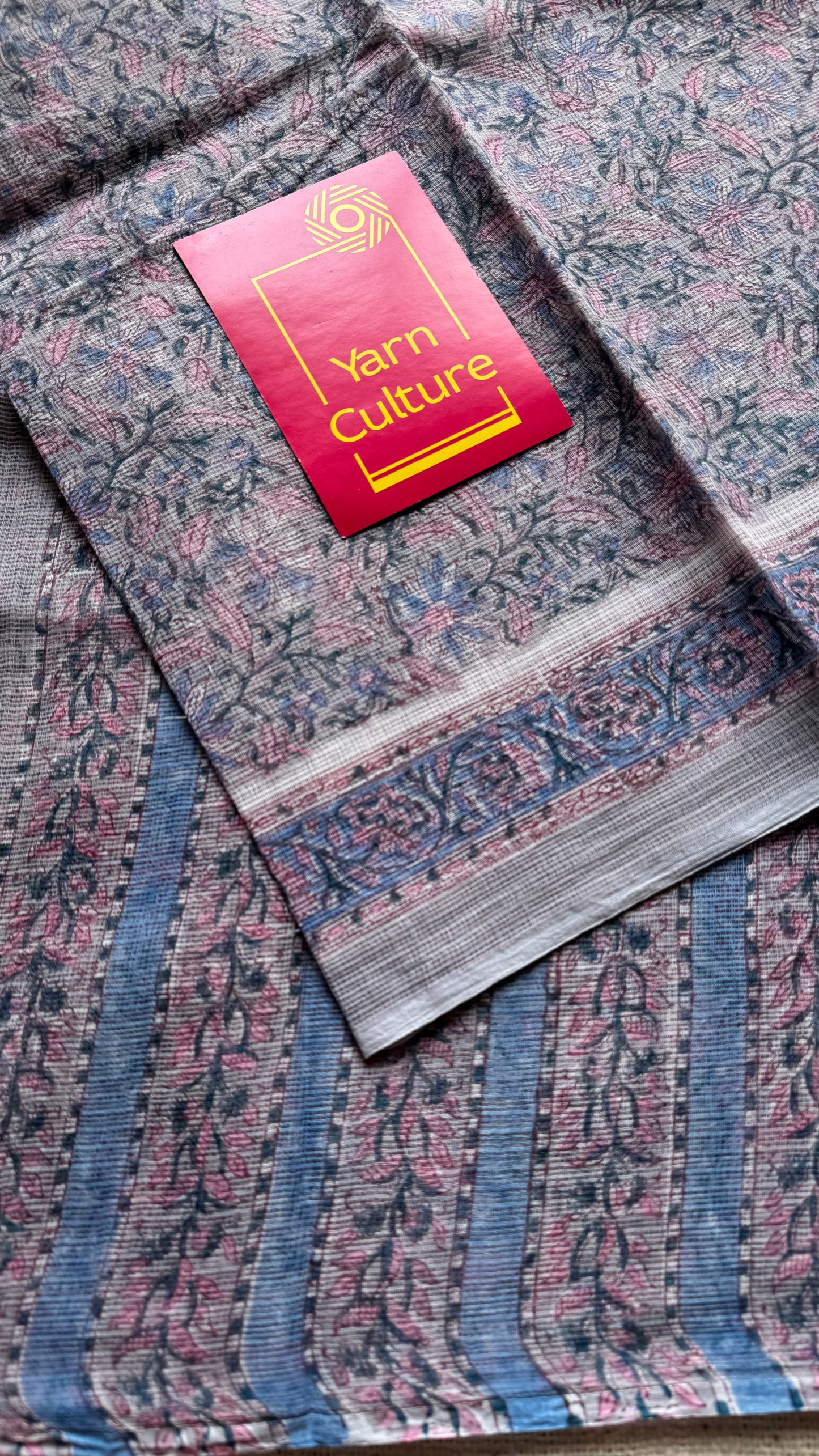 Lilac Chill Scene - soft lilac floral kota doria saree - YCTORKDAP01