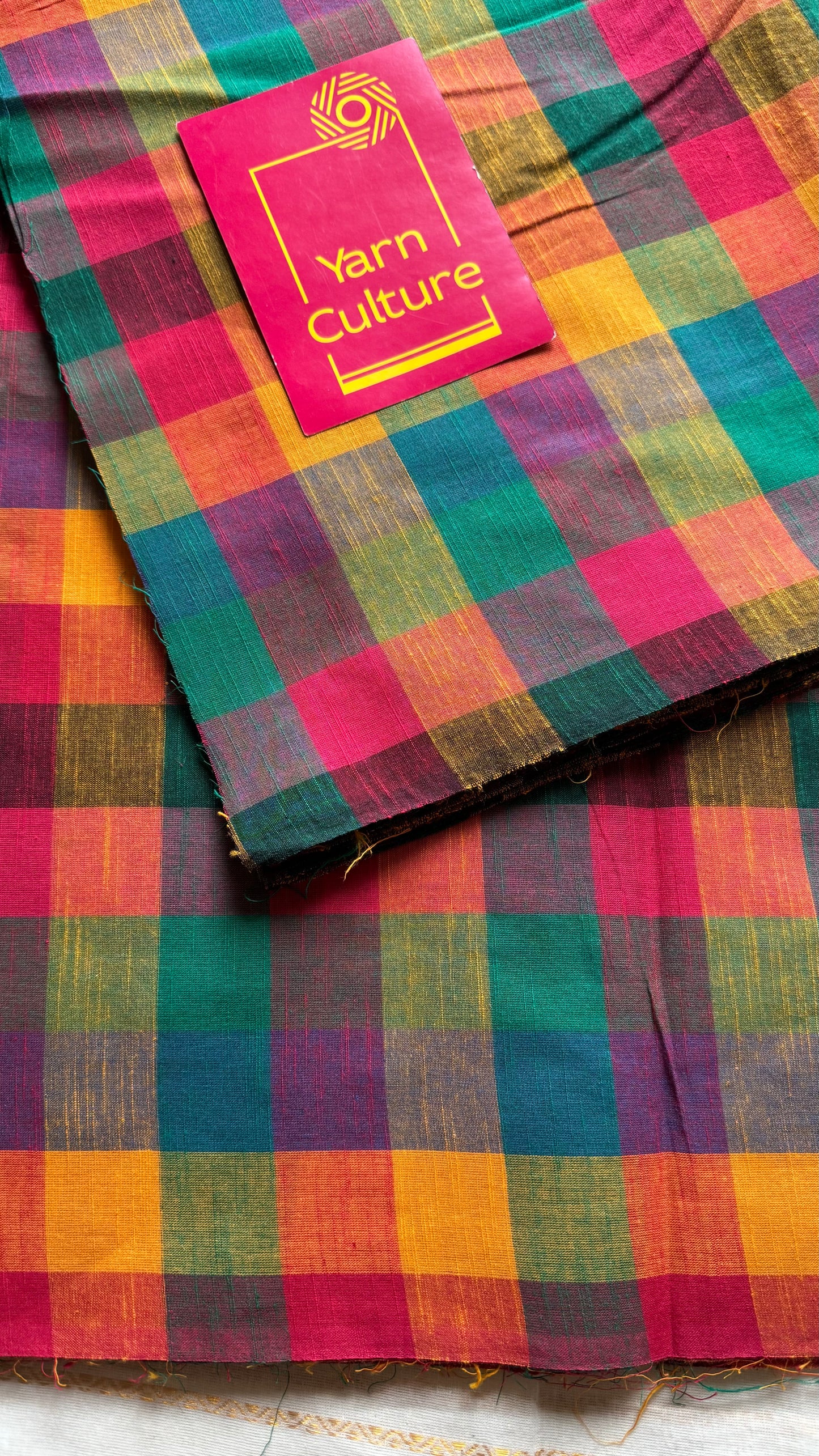 Multicoloured Madras Checks in Pure Cotton Fabric - YCSEFB05