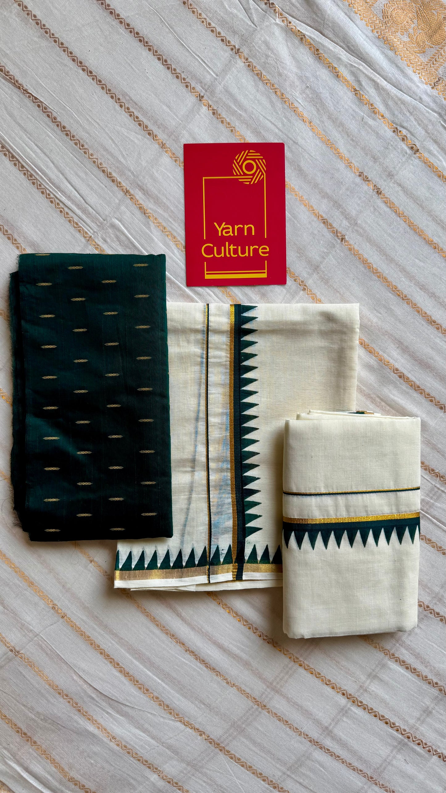 Set mund, dark green temple border - YCIEON115