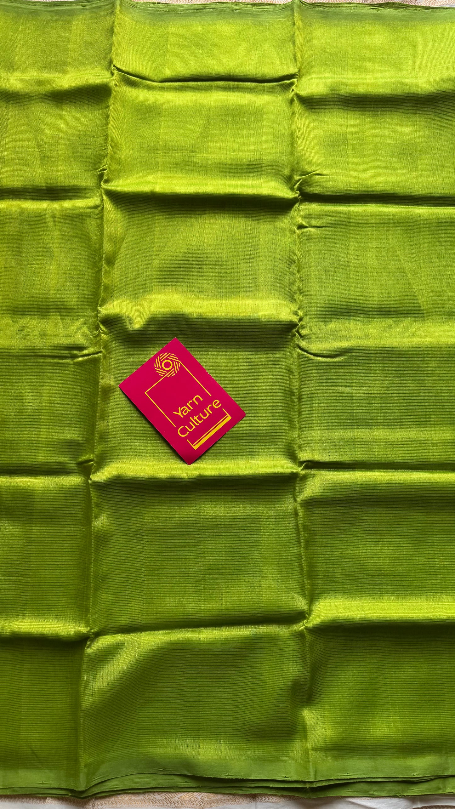 Plain lime green, mangalgiri silk cotton, handwoven, soft, light weight - YCWOTDMSAP219