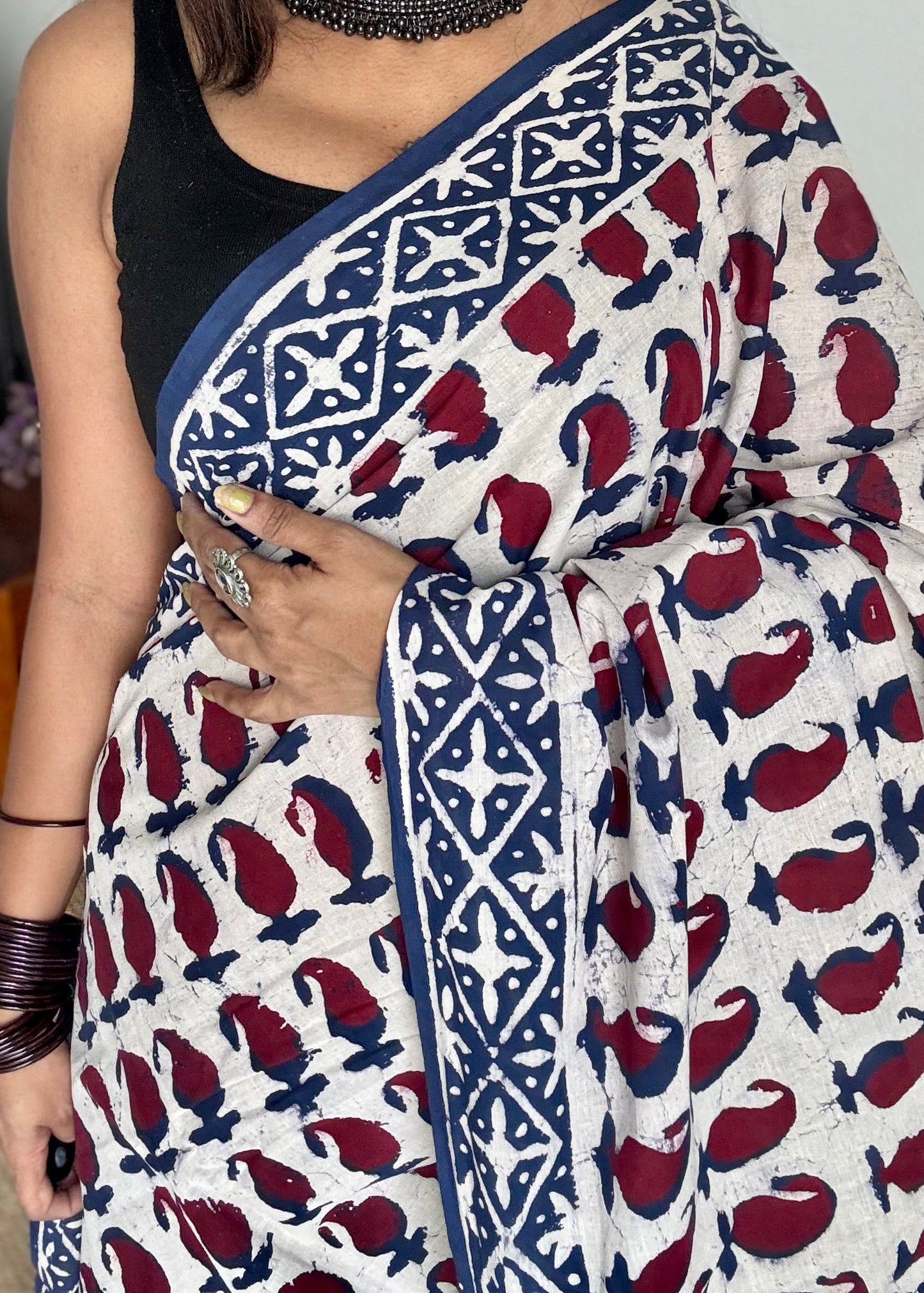 breathable cotton, lightweight drape, bagru saree, jaipur cotton, soft cotton saree, summer essential, everyday saree, office saree, summer sarees