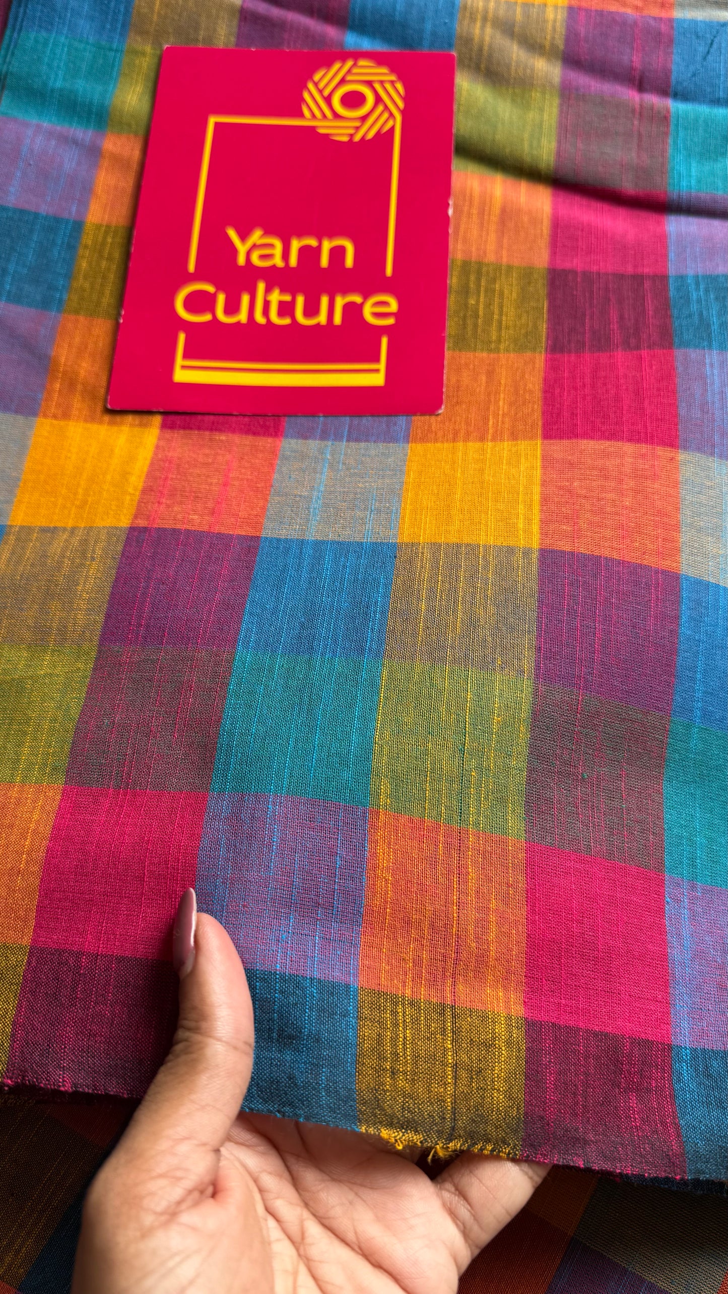 Multicoloured Madras Checks in Pure Cotton Fabric - YCSEFB04