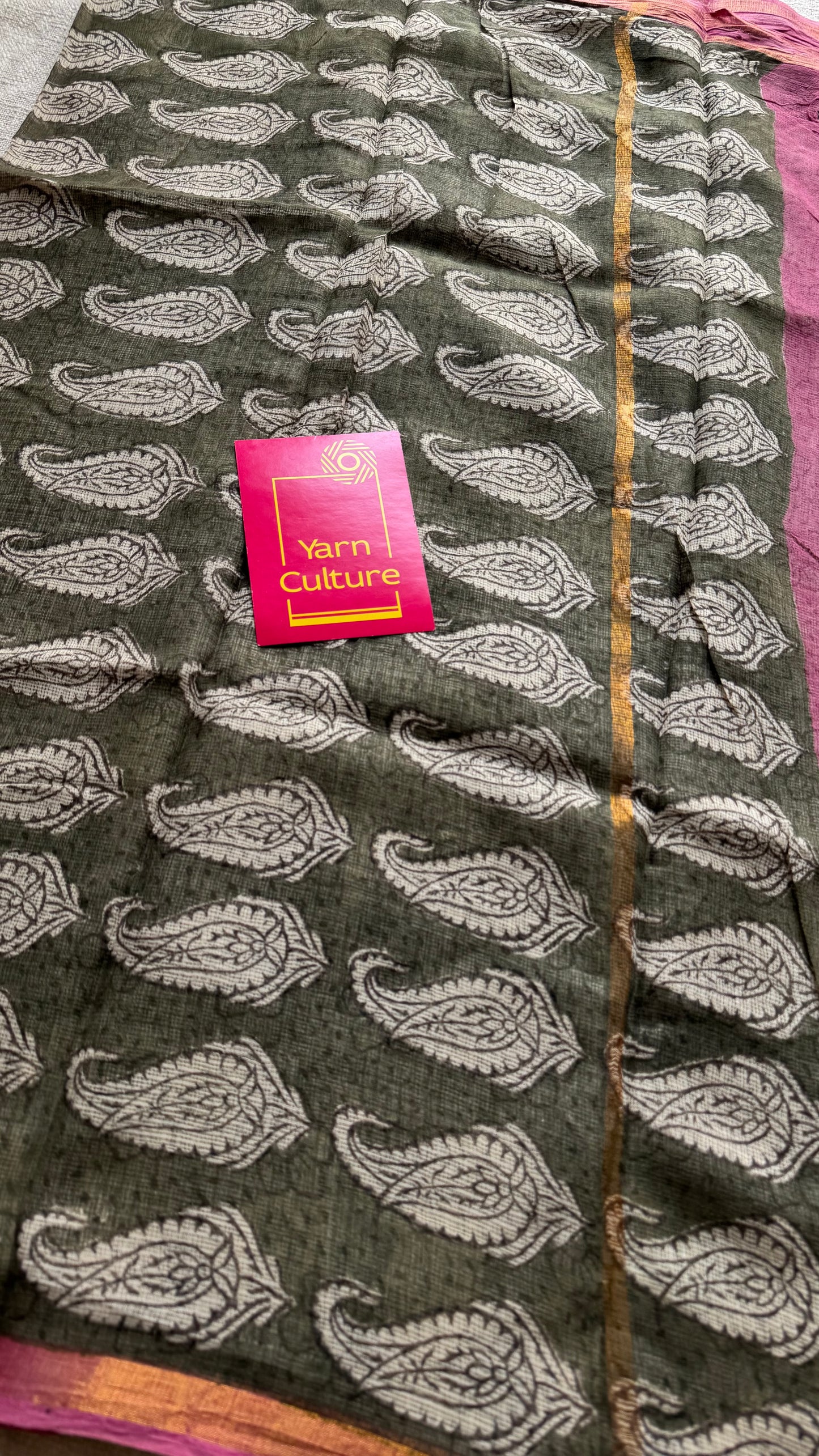 Garmi Ki Chhutti - Black kota doria saree, with gold zari border - YCTORKDAP08