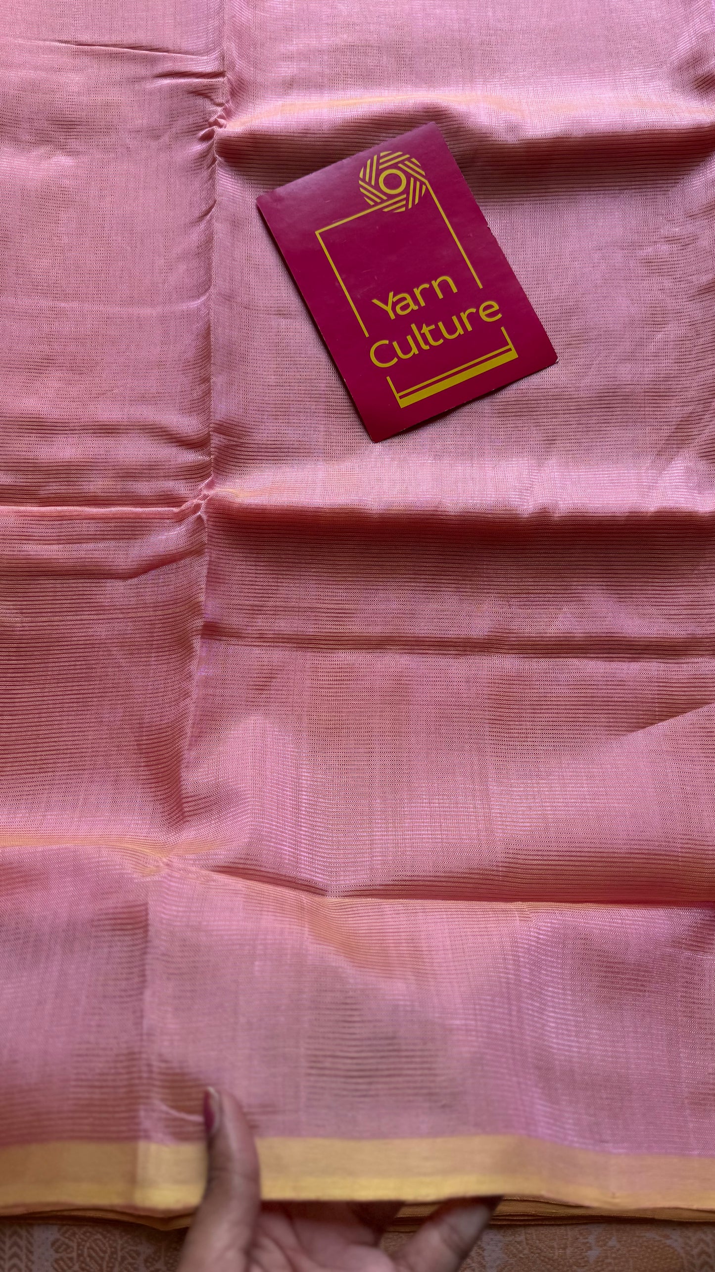 Plain pastel pink yellow dual tone, mangalgiri silk cotton, handwoven, soft, light weight - YCWOTDMSAP220