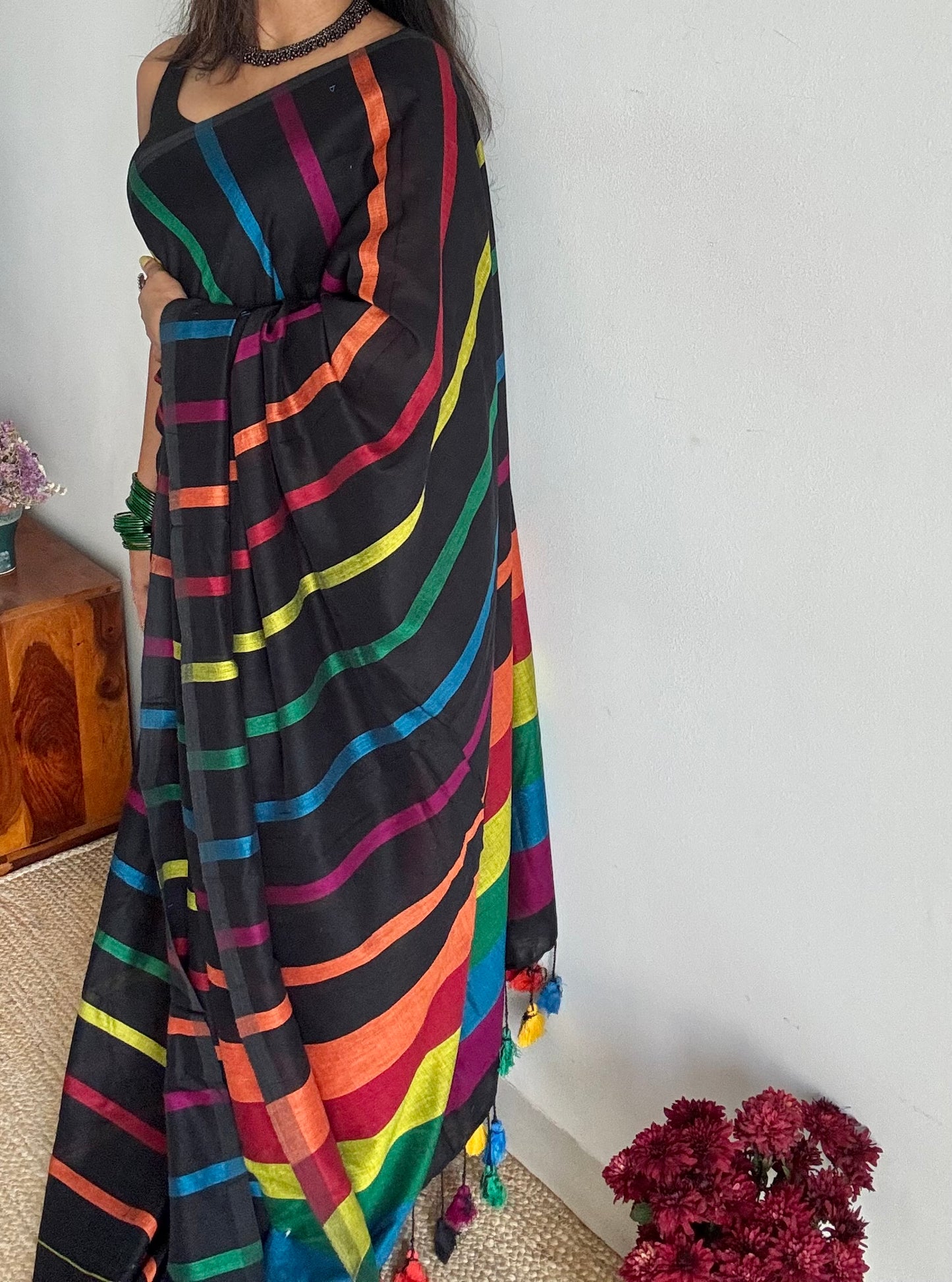 Rainbow coloured soft cotton with stripes - YCBCMCFE218