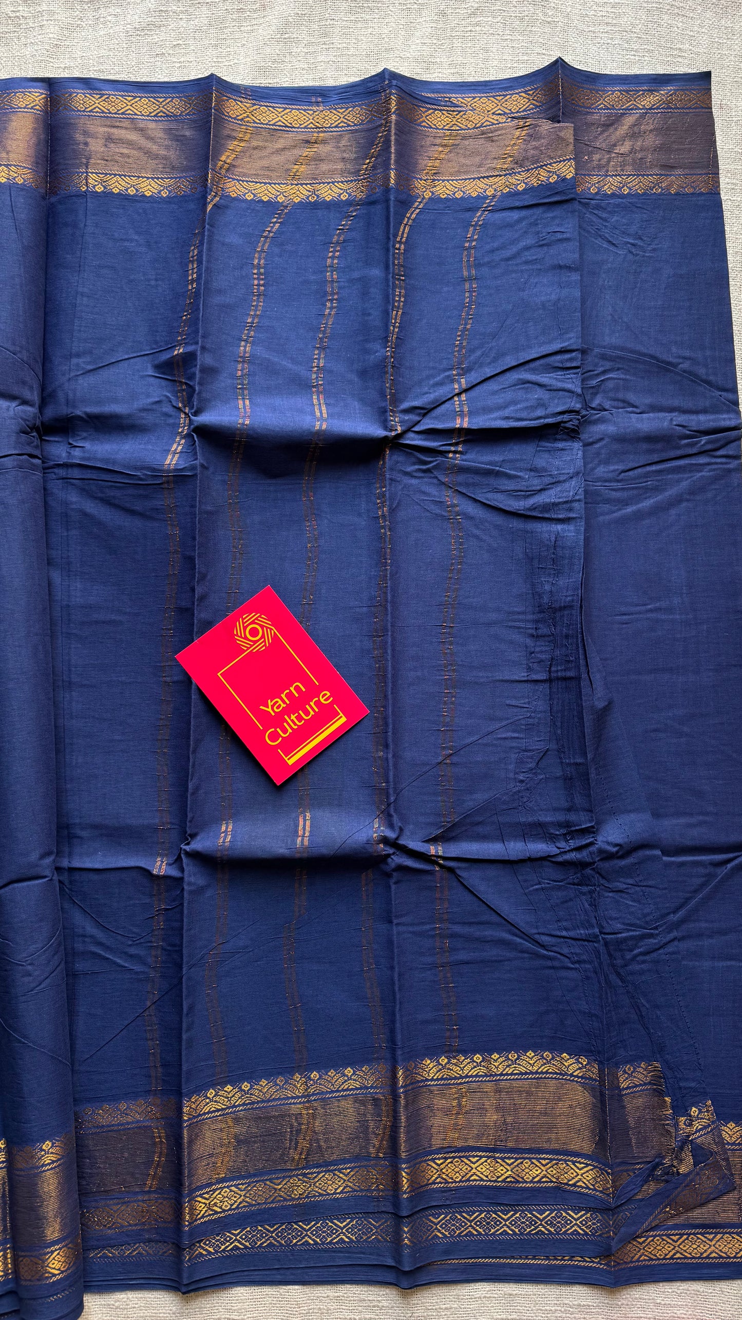Navy blue kattuchayam dyed madurai soft cotton - YCCOTNSUDE140