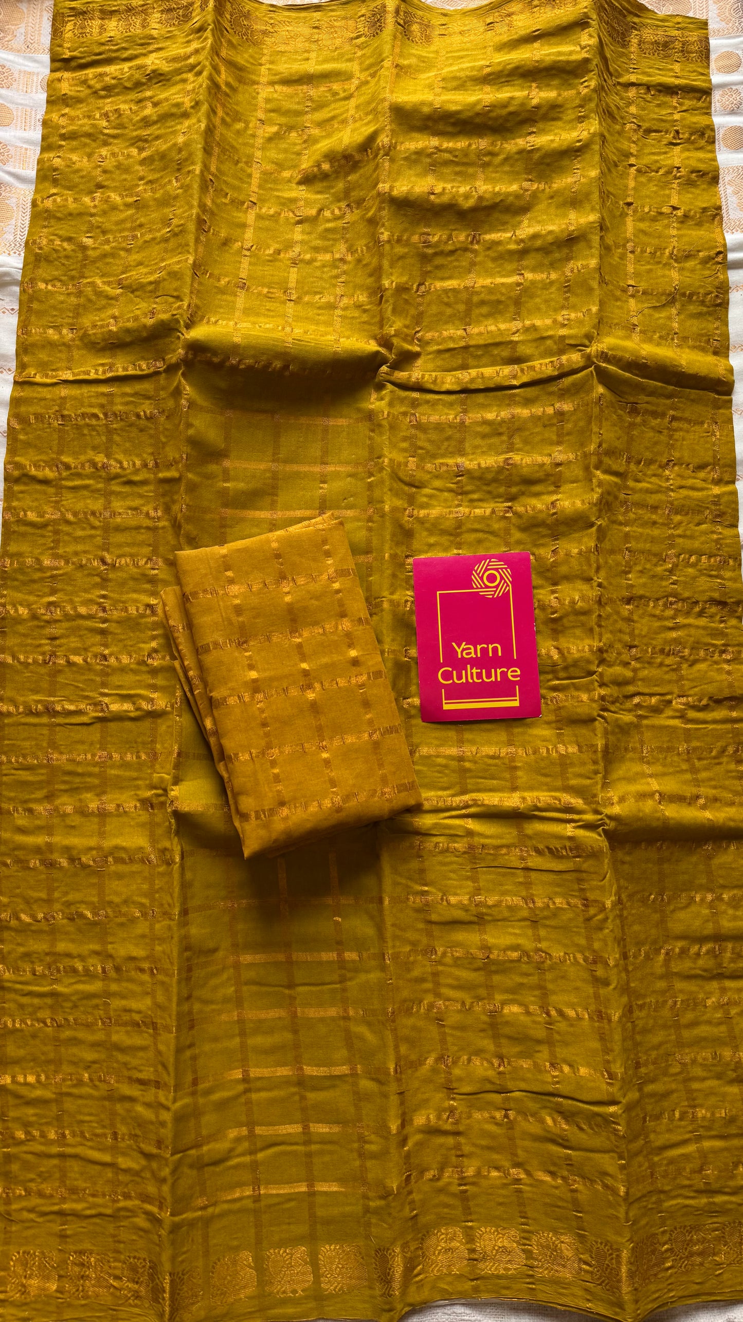 Light green pavithra kattam kattuchayam dyed madurai cotton saree - YCCOTNMSAP186